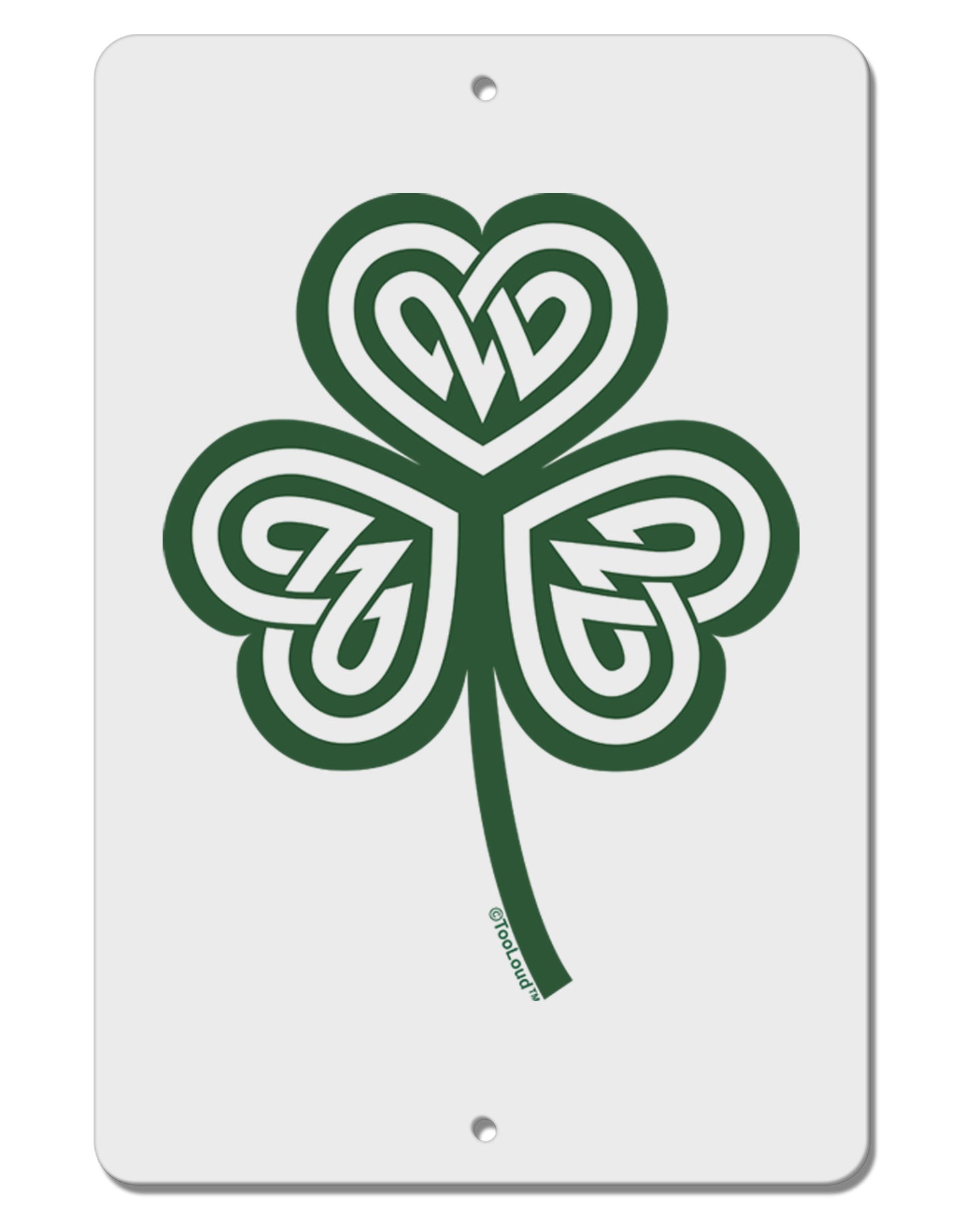 Celtic Knot Irish Shamrock Aluminum 8 x 12" Sign-TooLoud-White-Davson Sales