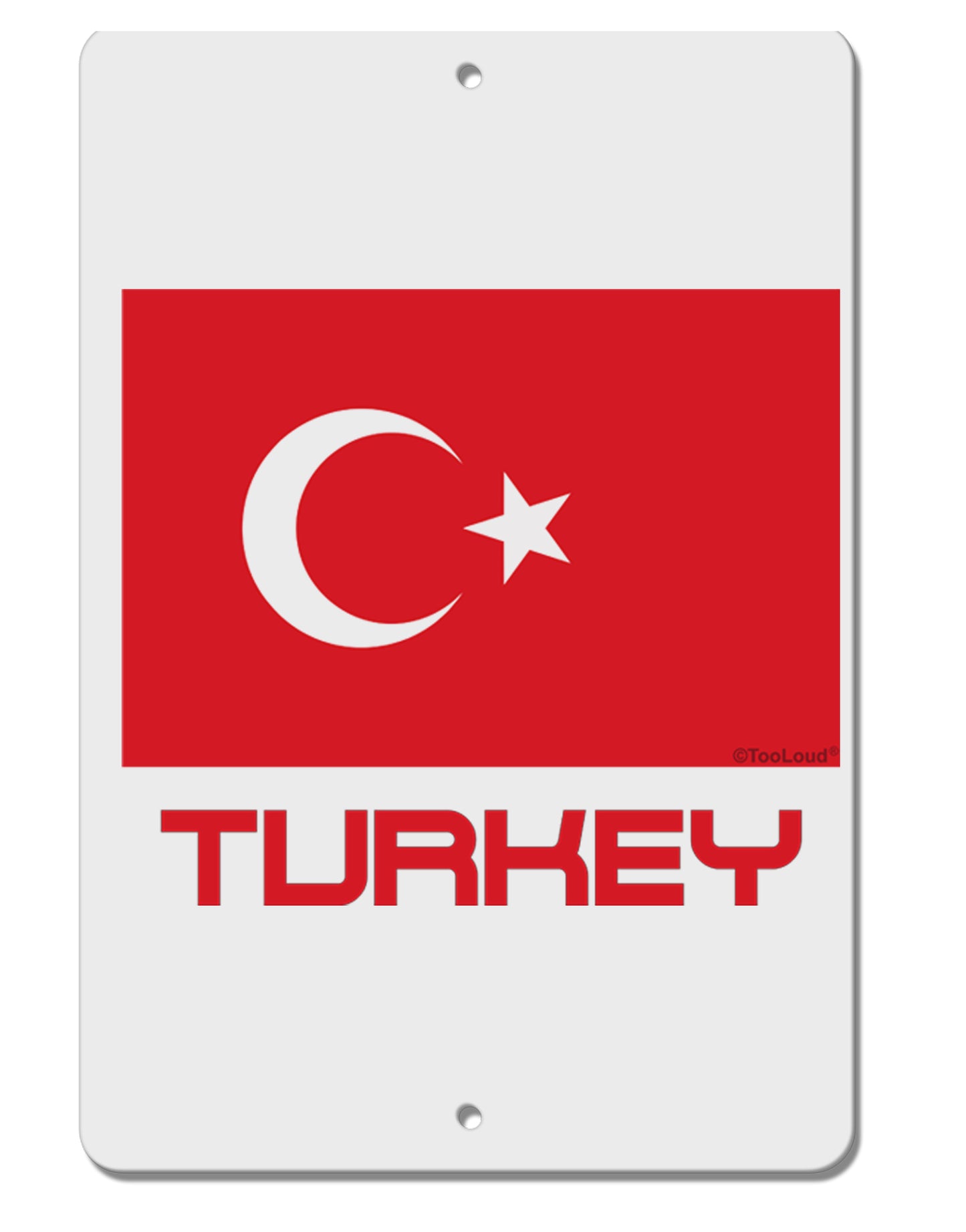 Turkey Flag with Text Aluminum 8 x 12" Sign by TooLoud-TooLoud-White-Davson Sales