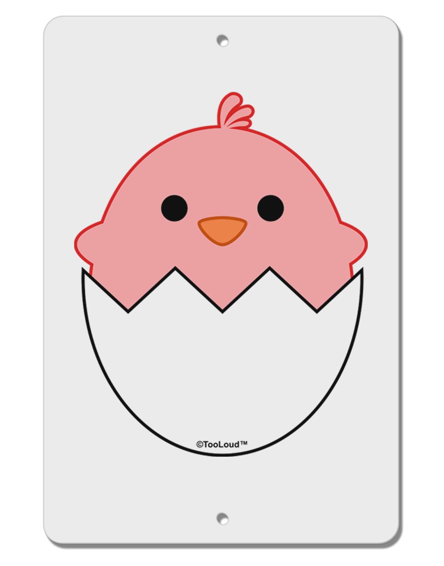 Cute Hatching Chick - Pink Aluminum 8 x 12" Sign by TooLoud-TooLoud-White-Davson Sales