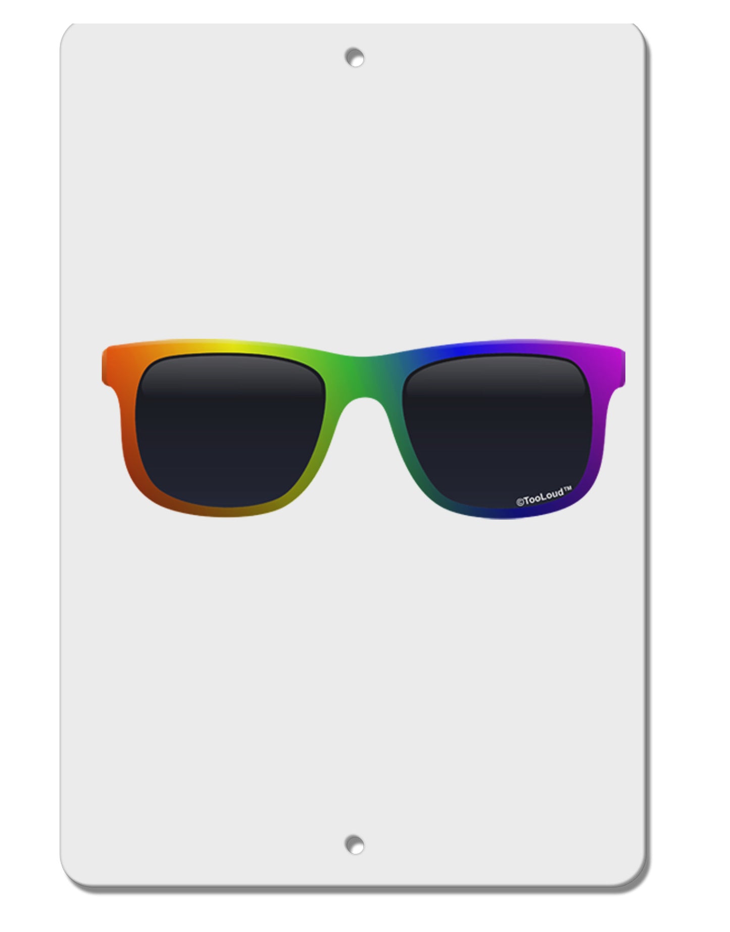 Pride Rainbow Glasses Aluminum 8 x 12" Sign by TooLoud-TooLoud-White-Davson Sales