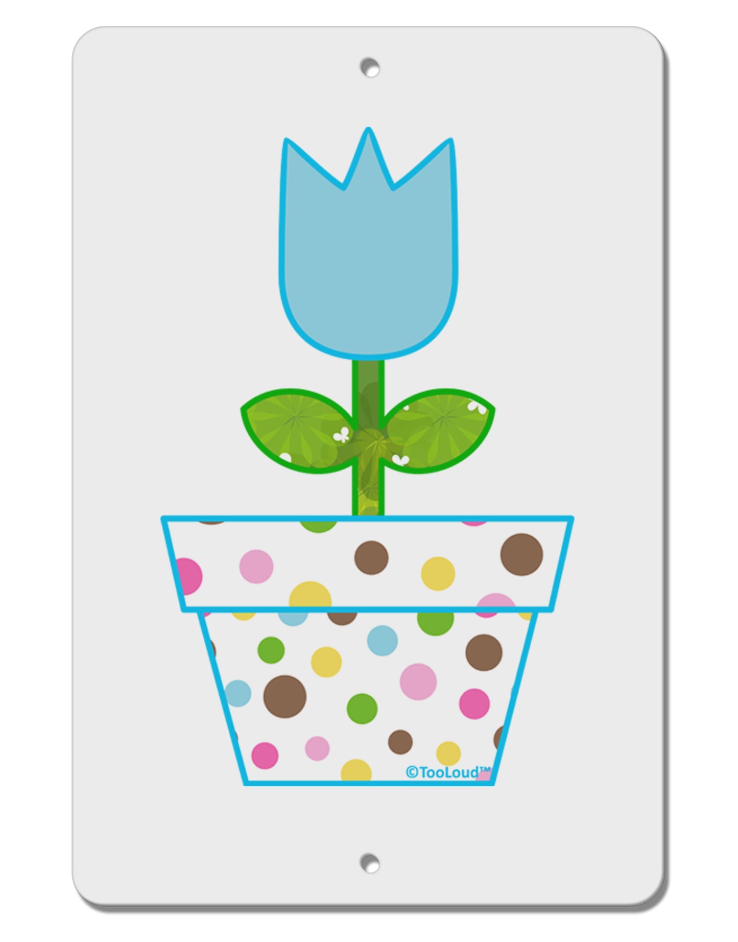 Easter Tulip Design - Blue Aluminum 8 x 12" Sign by TooLoud-TooLoud-White-Davson Sales