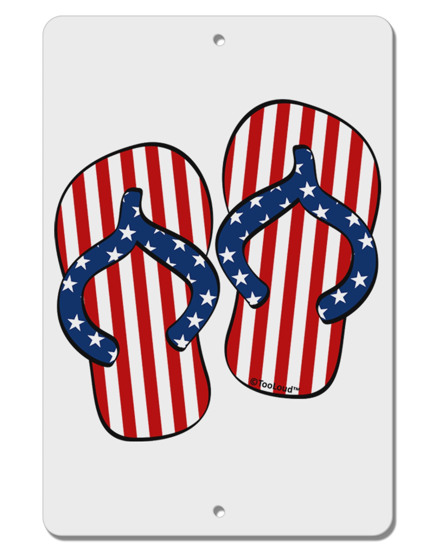 Stars and Stripes Flip Flops Aluminum 8 x 12" Sign-TooLoud-White-Davson Sales