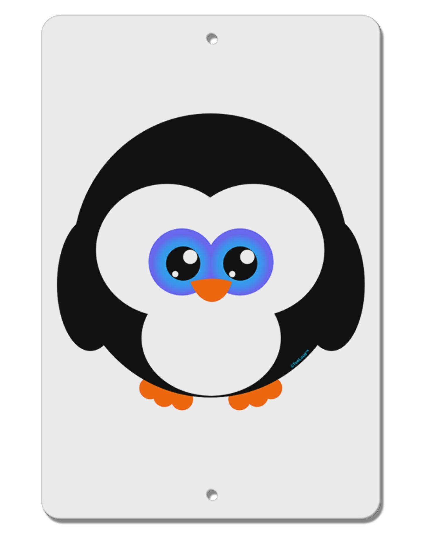 Cute Penguin Christmas Aluminum 8 x 12" Sign-TooLoud-White-Davson Sales