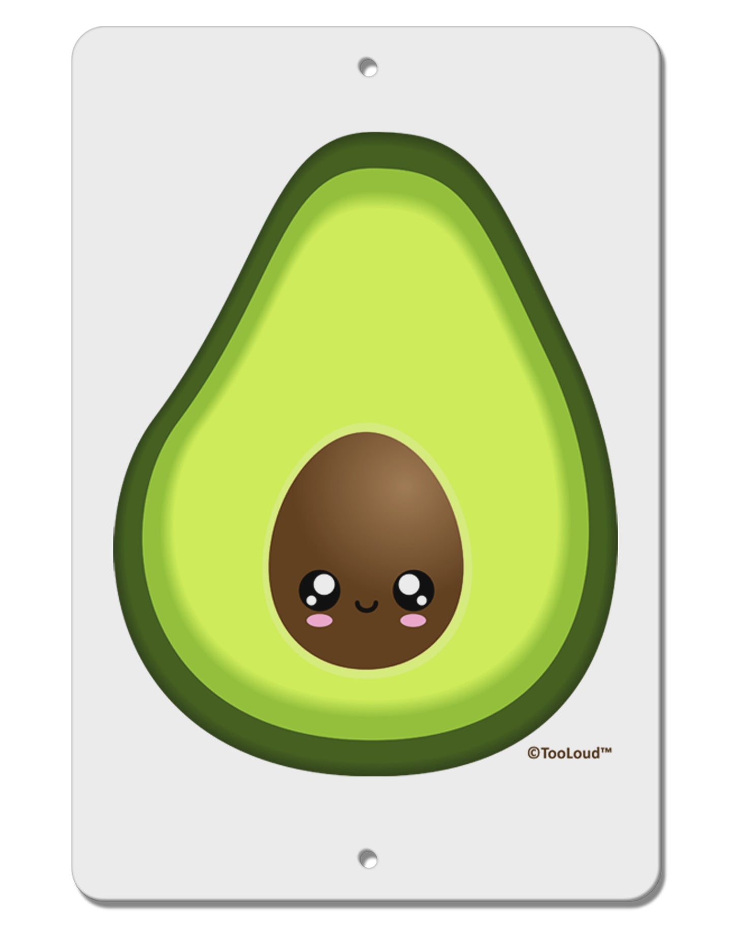 Cute Avocado Design Aluminum 8 x 12" Sign-TooLoud-White-Davson Sales