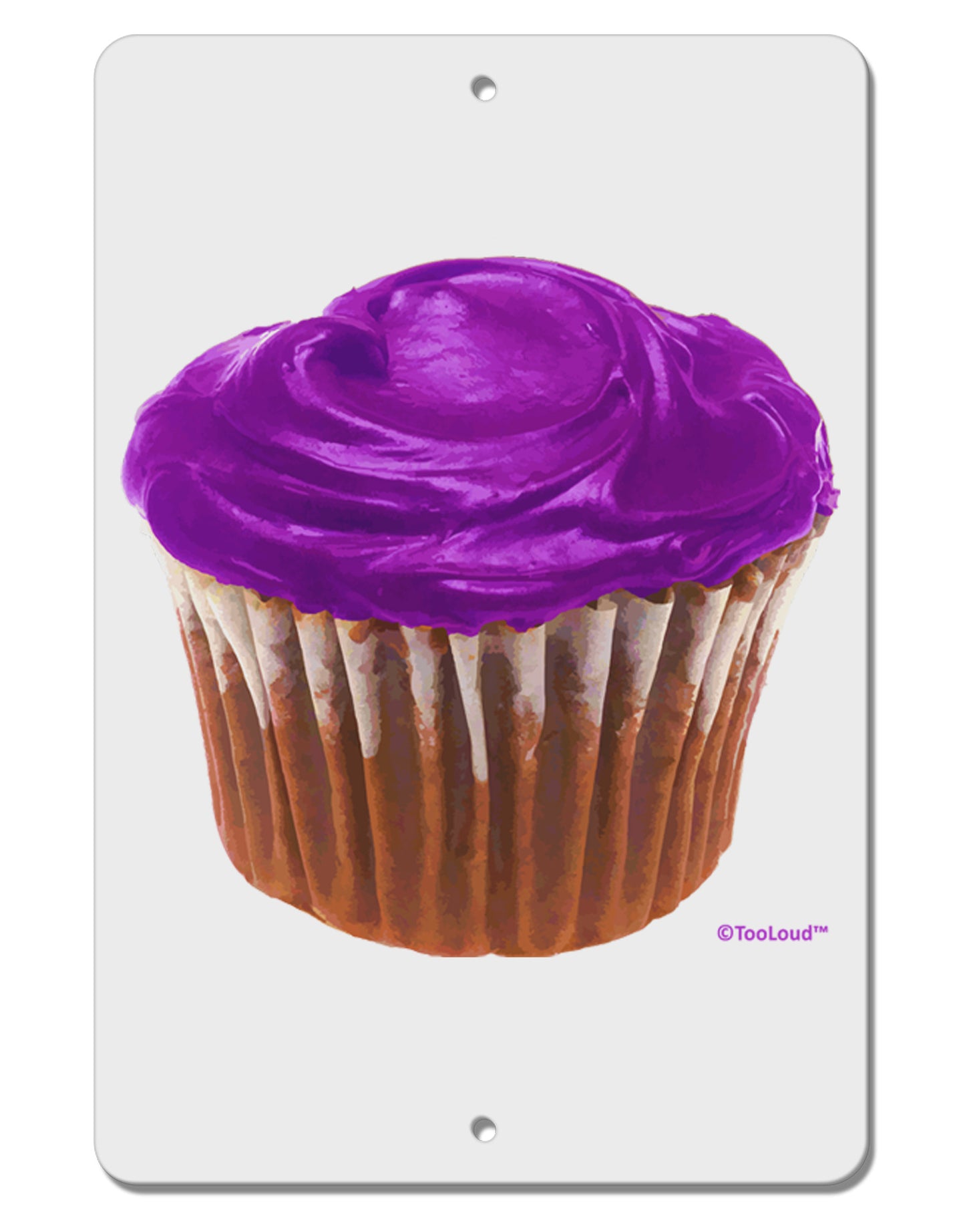 Giant Bright Purple Cupcake Aluminum 8 x 12" Sign by TooLoud-TooLoud-White-Davson Sales
