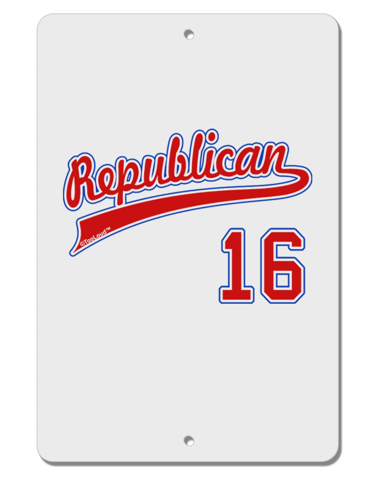 Republican Jersey 16 Aluminum 8 x 12" Sign-TooLoud-White-Davson Sales