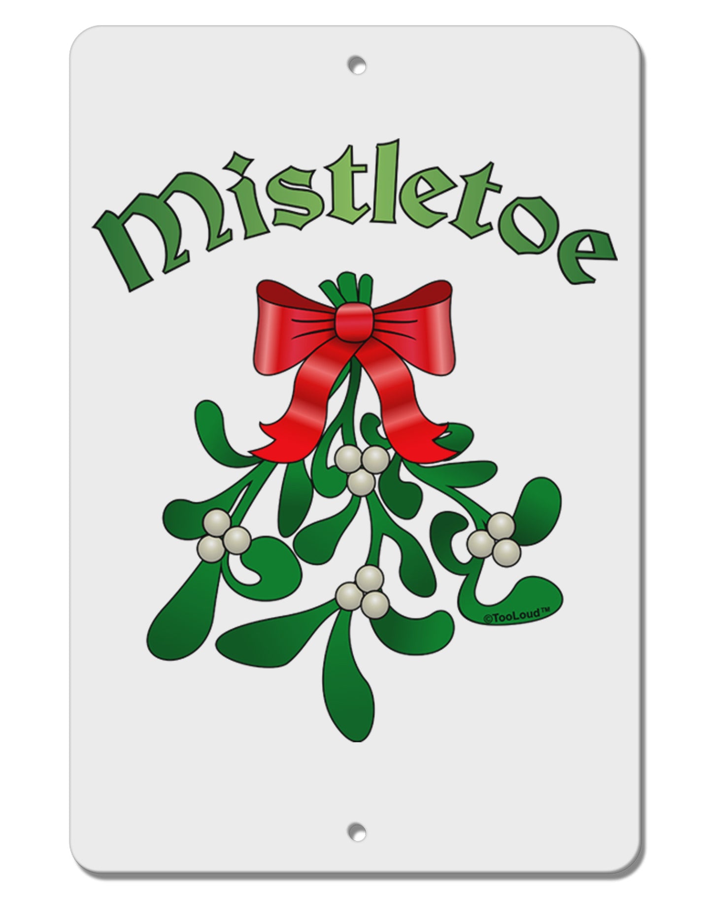 Christmas Kiss Mistletoe Aluminum 8 x 12" Sign-TooLoud-White-Davson Sales