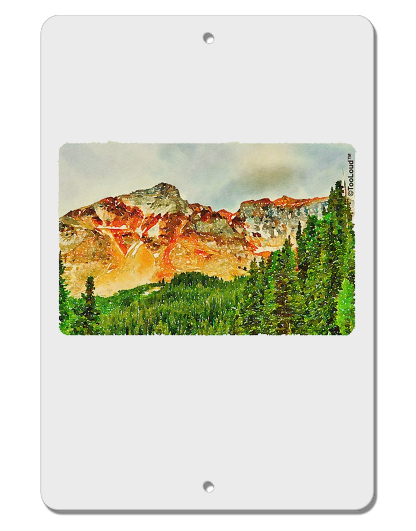 Colorado Forrest Watercolor Aluminum 8 x 12" Sign-TooLoud-White-Davson Sales