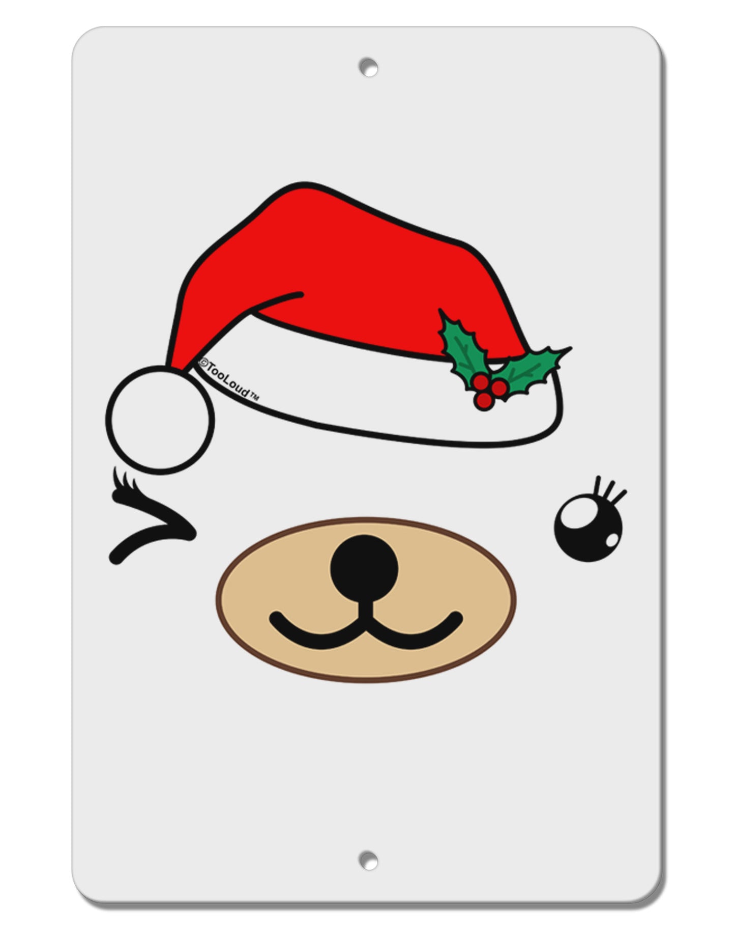 Kyu-T Face Beartholomea Santa Girl Bear Aluminum 8 x 12" Sign-TooLoud-White-Davson Sales