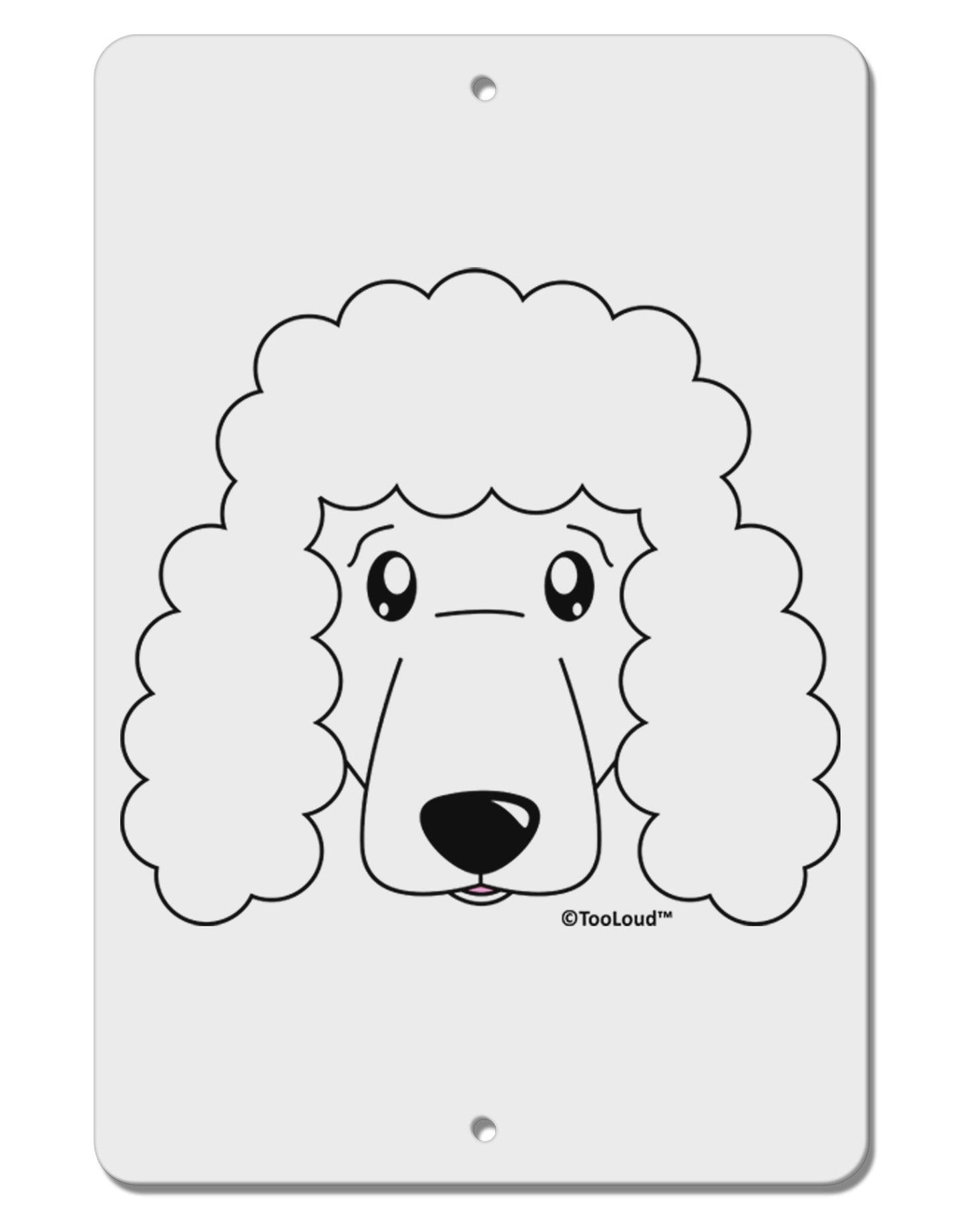 Cute Poodle Dog - White Aluminum 8 x 12" Sign by TooLoud-TooLoud-White-Davson Sales