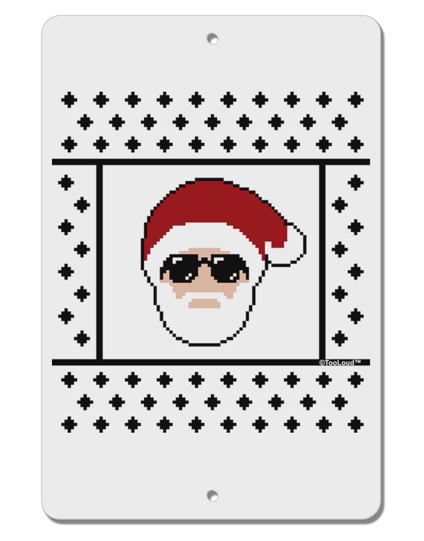 Cool Santa Christmas Sweater Aluminum 8 x 12" Sign-TooLoud-White-Davson Sales