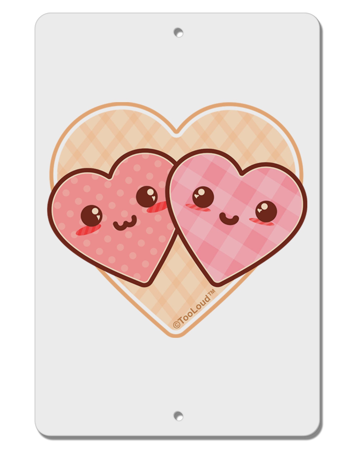 Super Cute Kawaii Hearts Aluminum 8 x 12" Sign-TooLoud-White-Davson Sales