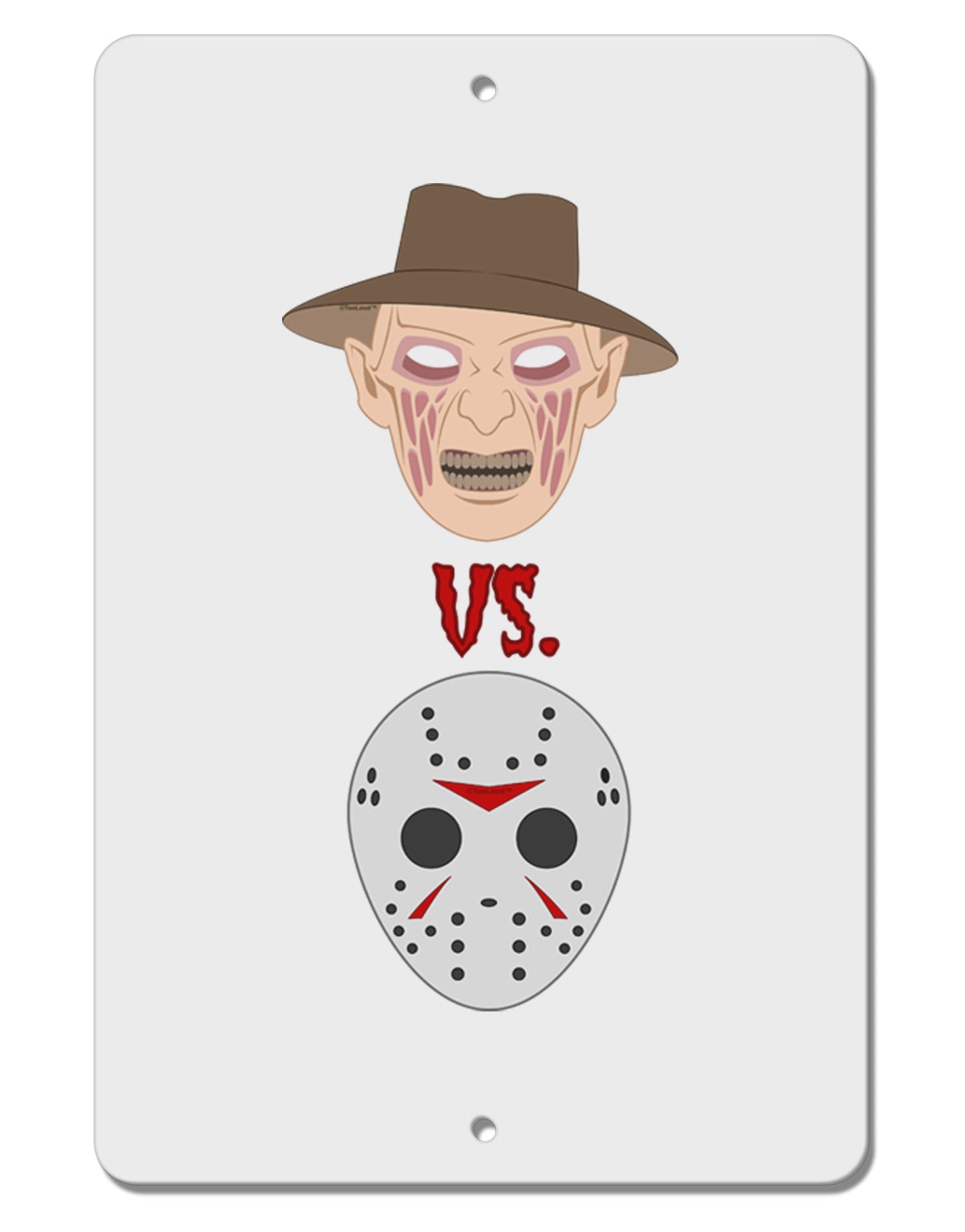 Scary Face Versus Scary Face - Halloween Aluminum 8 x 12" Sign-TooLoud-White-Davson Sales