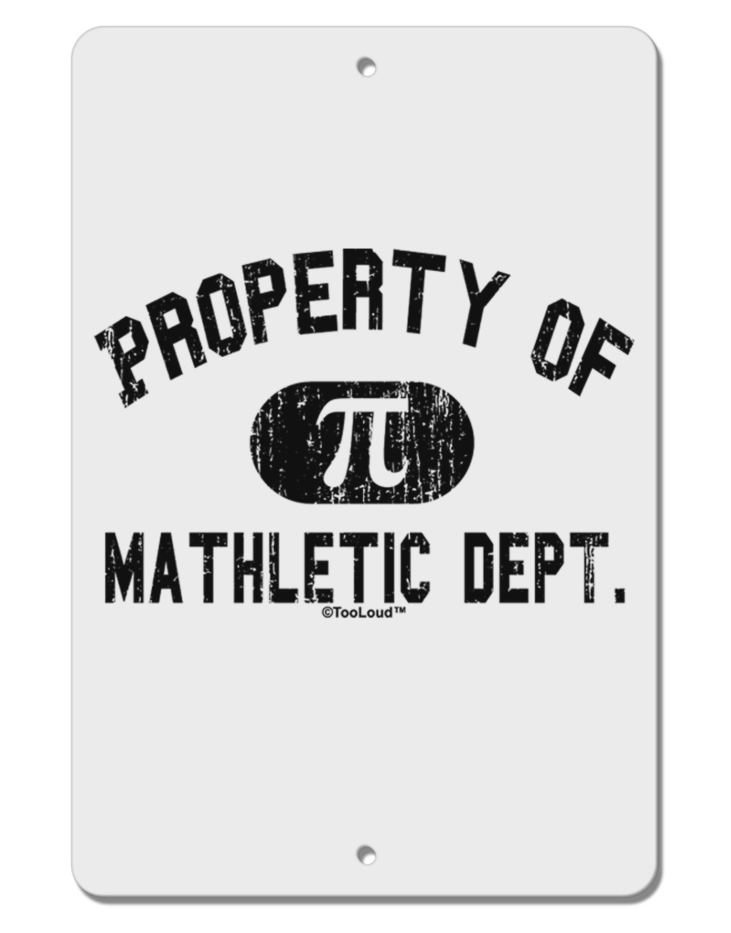 Mathletic Department Distressed Aluminum 8 x 12" Sign by TooLoud-TooLoud-White-Davson Sales