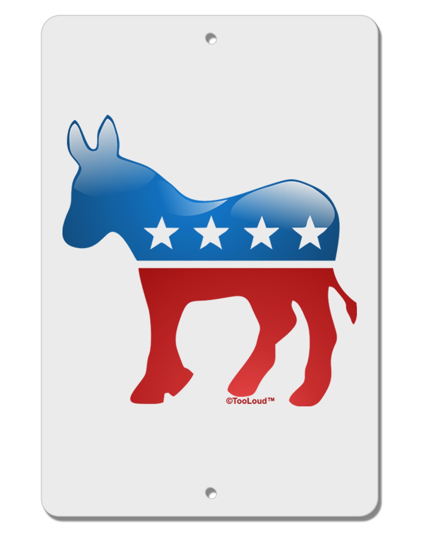 Democrat Bubble Symbol Aluminum 8 x 12" Sign-TooLoud-White-Davson Sales