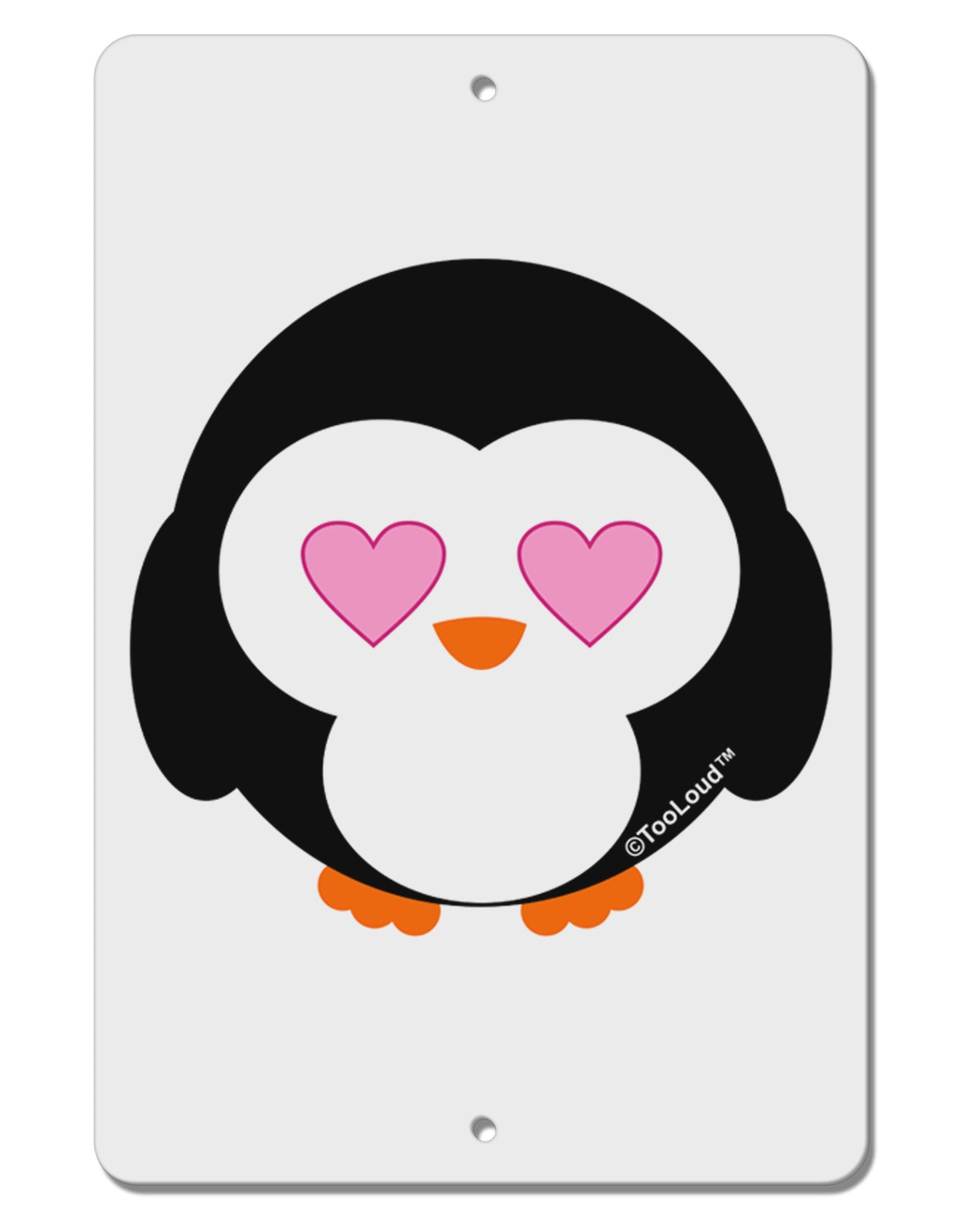 Cute Penguin - Heart Eyes Aluminum 8 x 12" Sign by TooLoud-TooLoud-White-Davson Sales