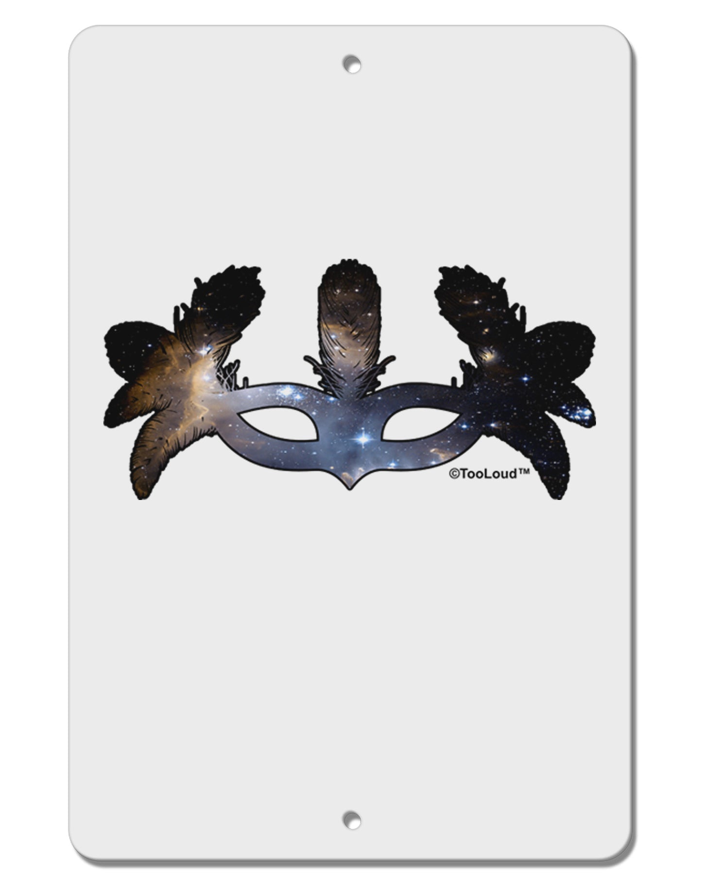 Galaxy Masquerade Mask Aluminum 8 x 12" Sign by TooLoud-TooLoud-White-Davson Sales