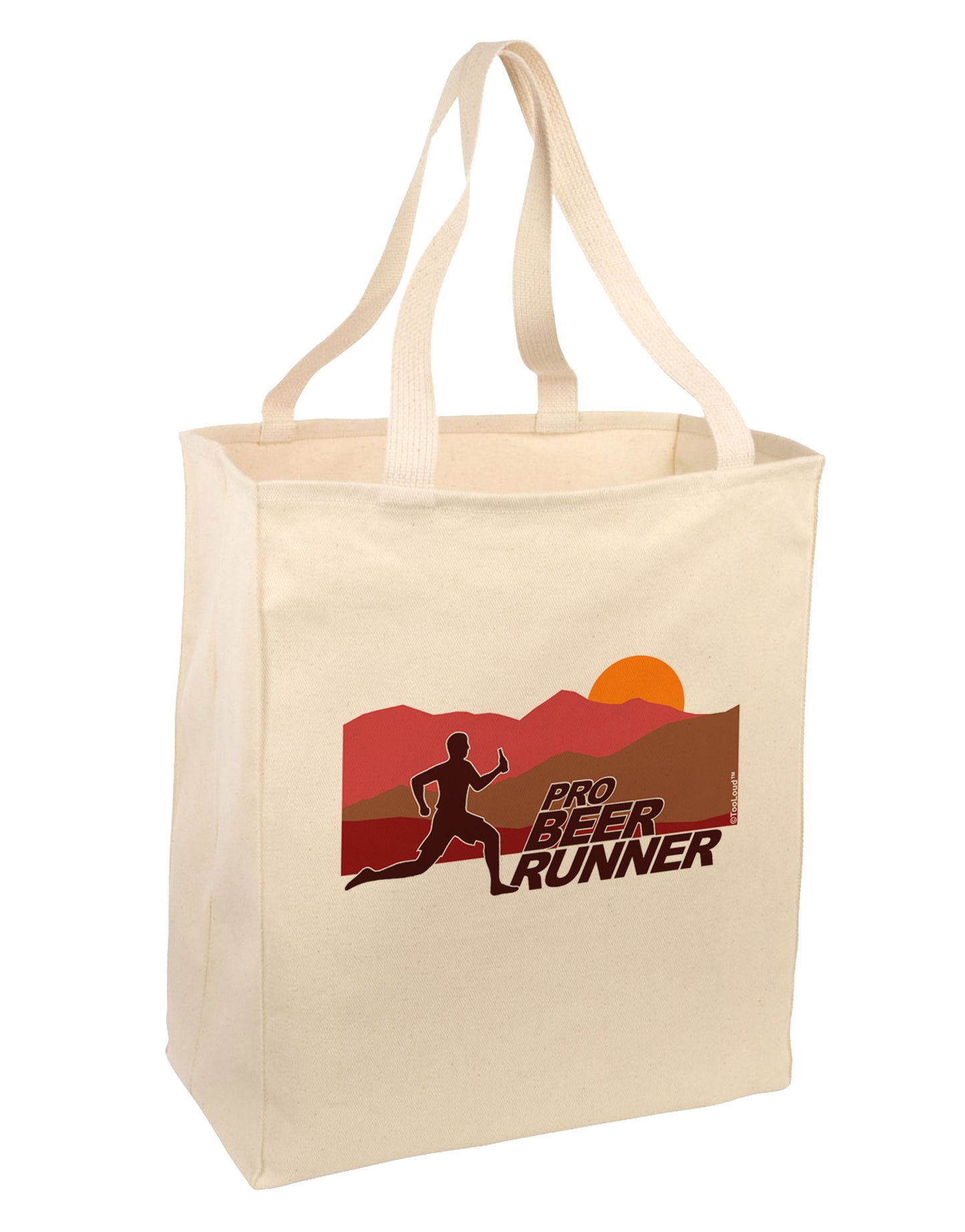 Pro Beer Runner Man Large Grocery Tote Bag-Grocery Tote-TooLoud-Natural-Large-Davson Sales