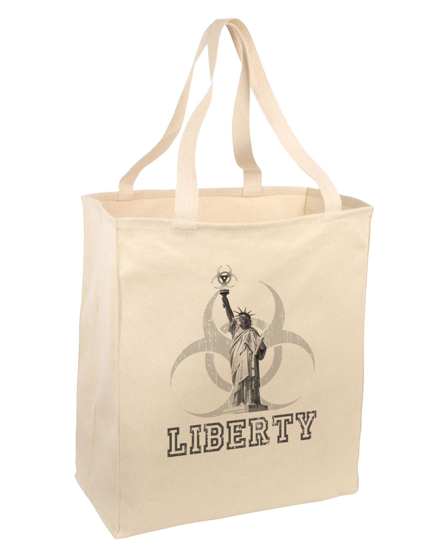 Biohazard Statue of Liberty - Liberty Large Grocery Tote Bag-Grocery Tote-TooLoud-Natural-Large-Davson Sales