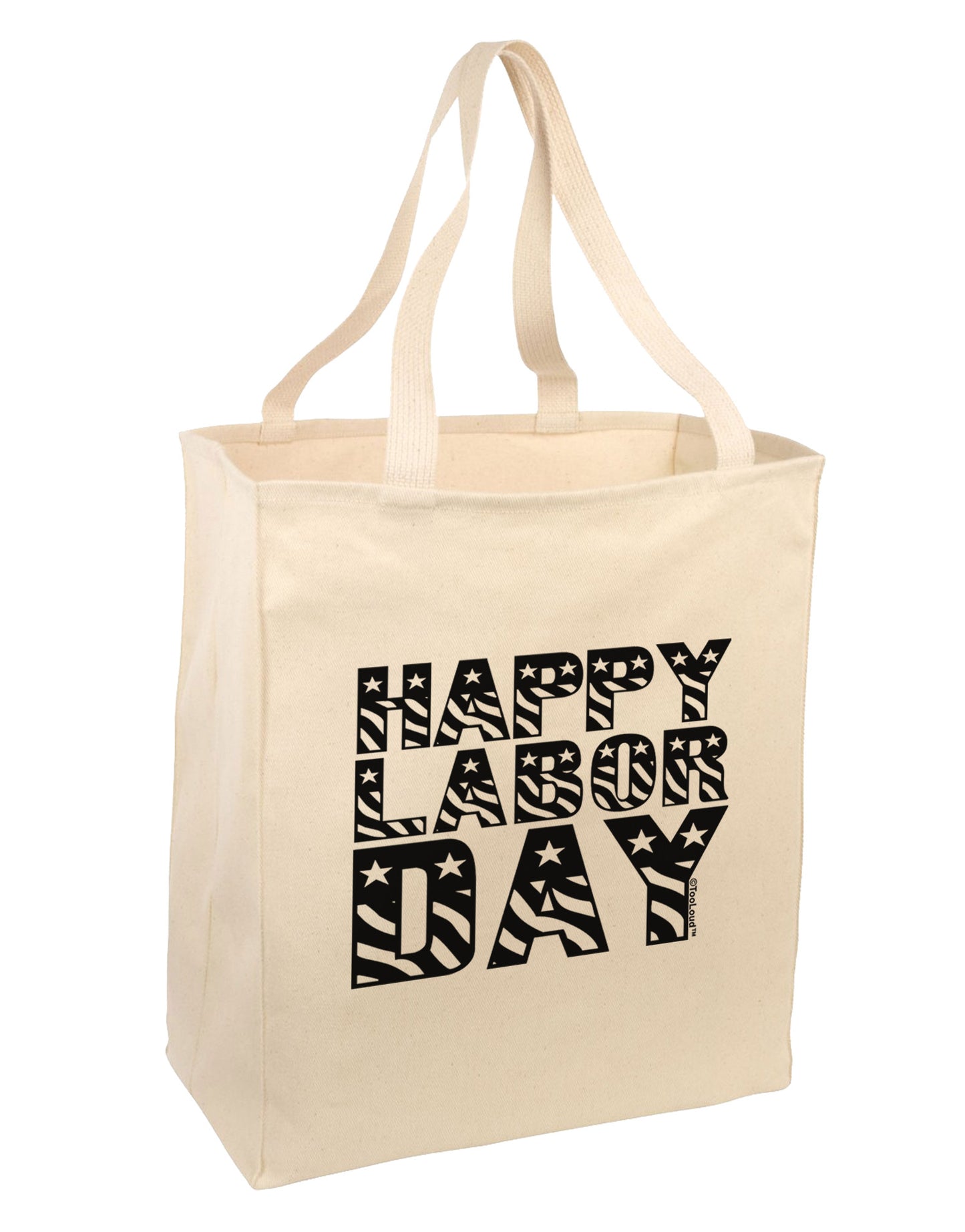 Happy Labor Day Text Large Grocery Tote Bag-Grocery Tote-TooLoud-Natural-Large-Davson Sales