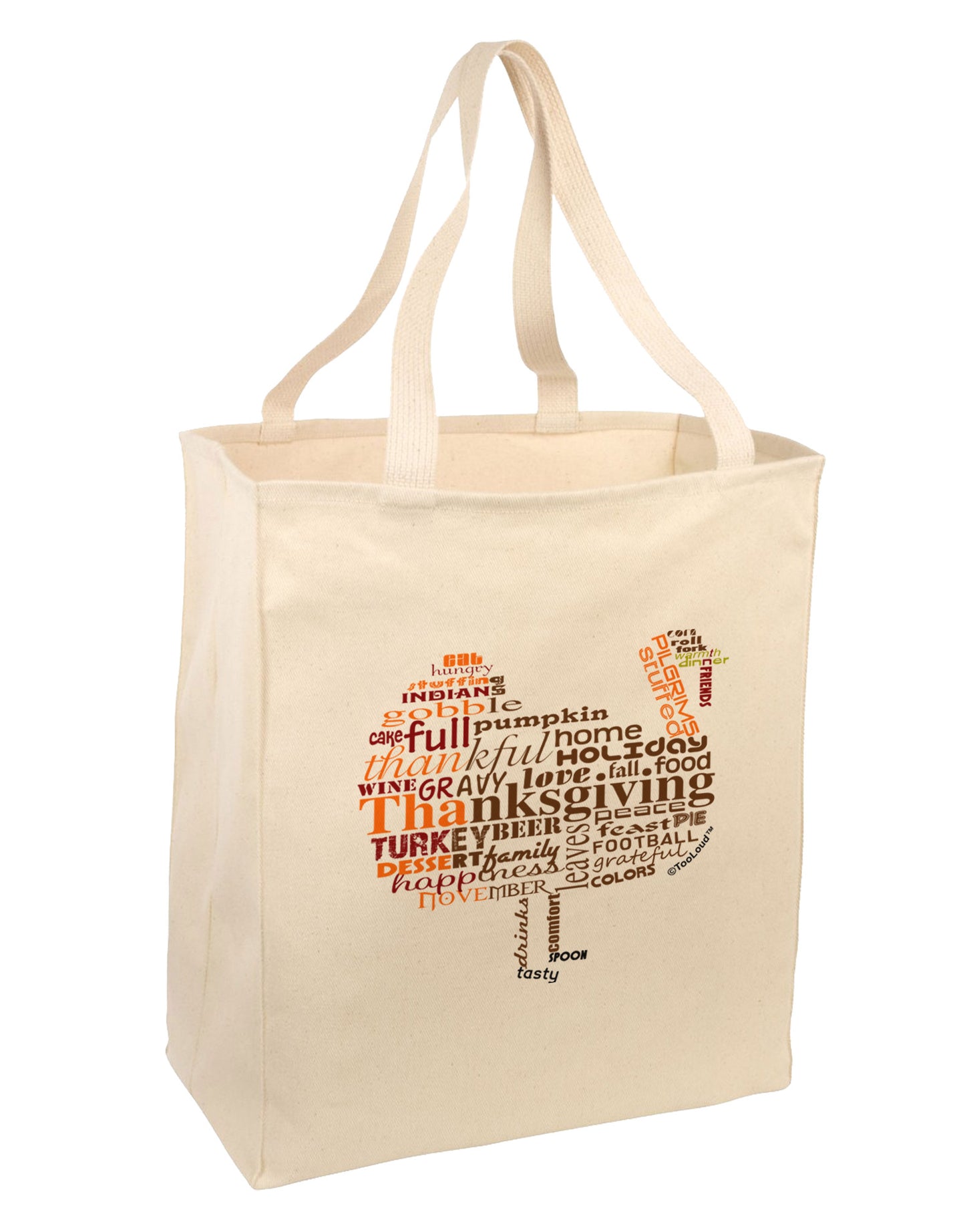 Turkey Typography Large Grocery Tote Bag-Grocery Tote-TooLoud-Natural-Large-Davson Sales