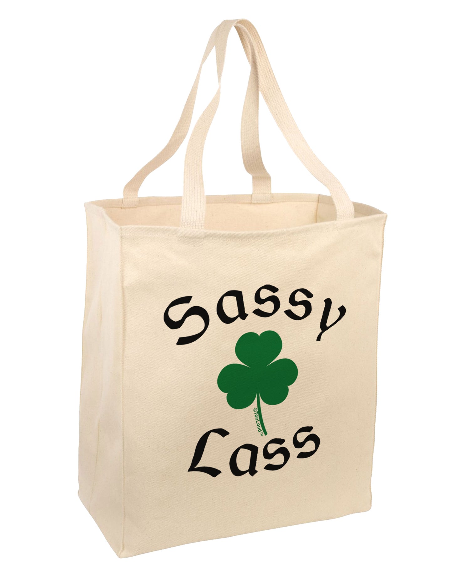 Sassy Lass St Patricks Day Large Grocery Tote Bag-Grocery Tote-TooLoud-Natural-Large-Davson Sales