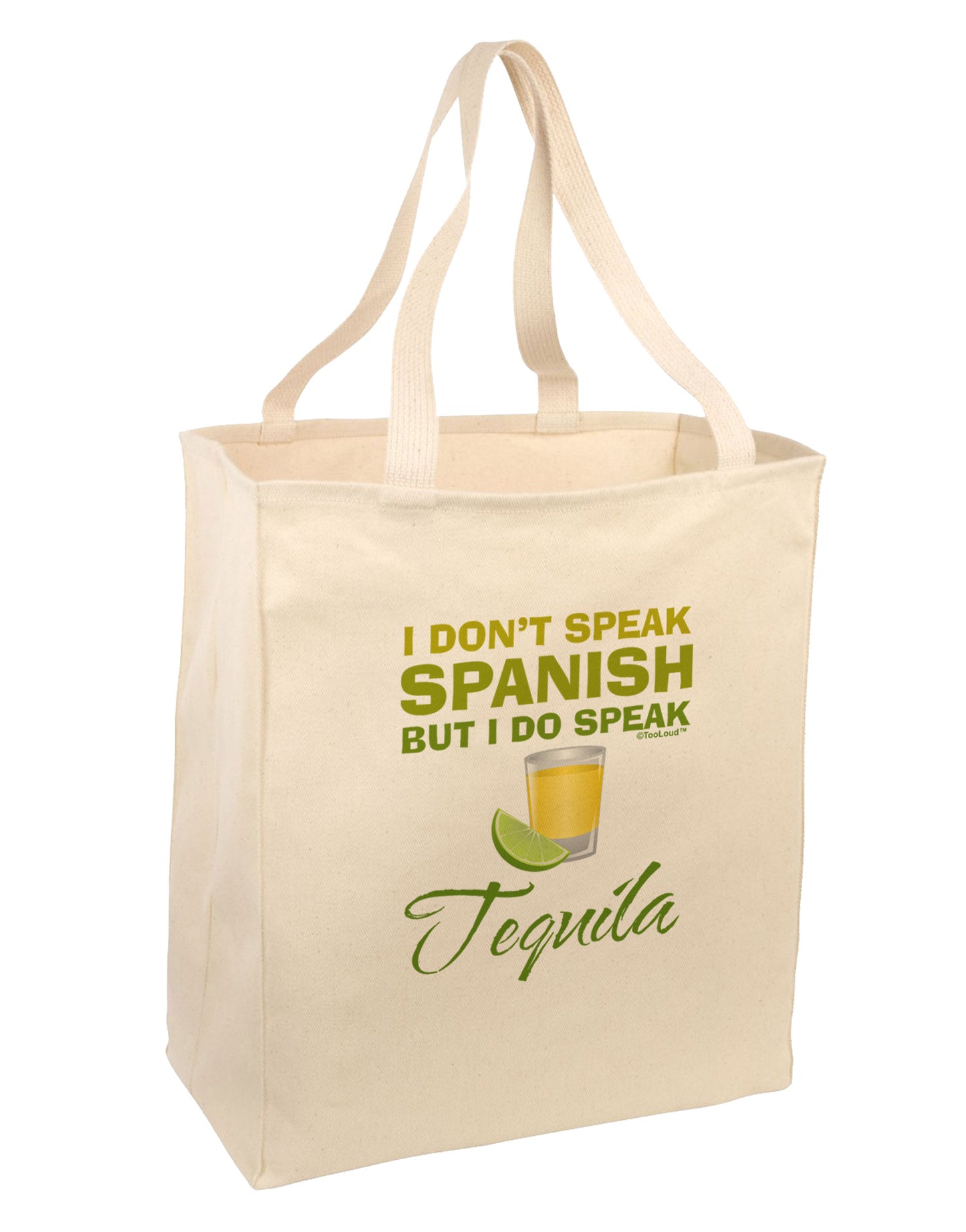 I Do Speak Tequila Large Grocery Tote Bag-Grocery Tote-TooLoud-Natural-Large-Davson Sales