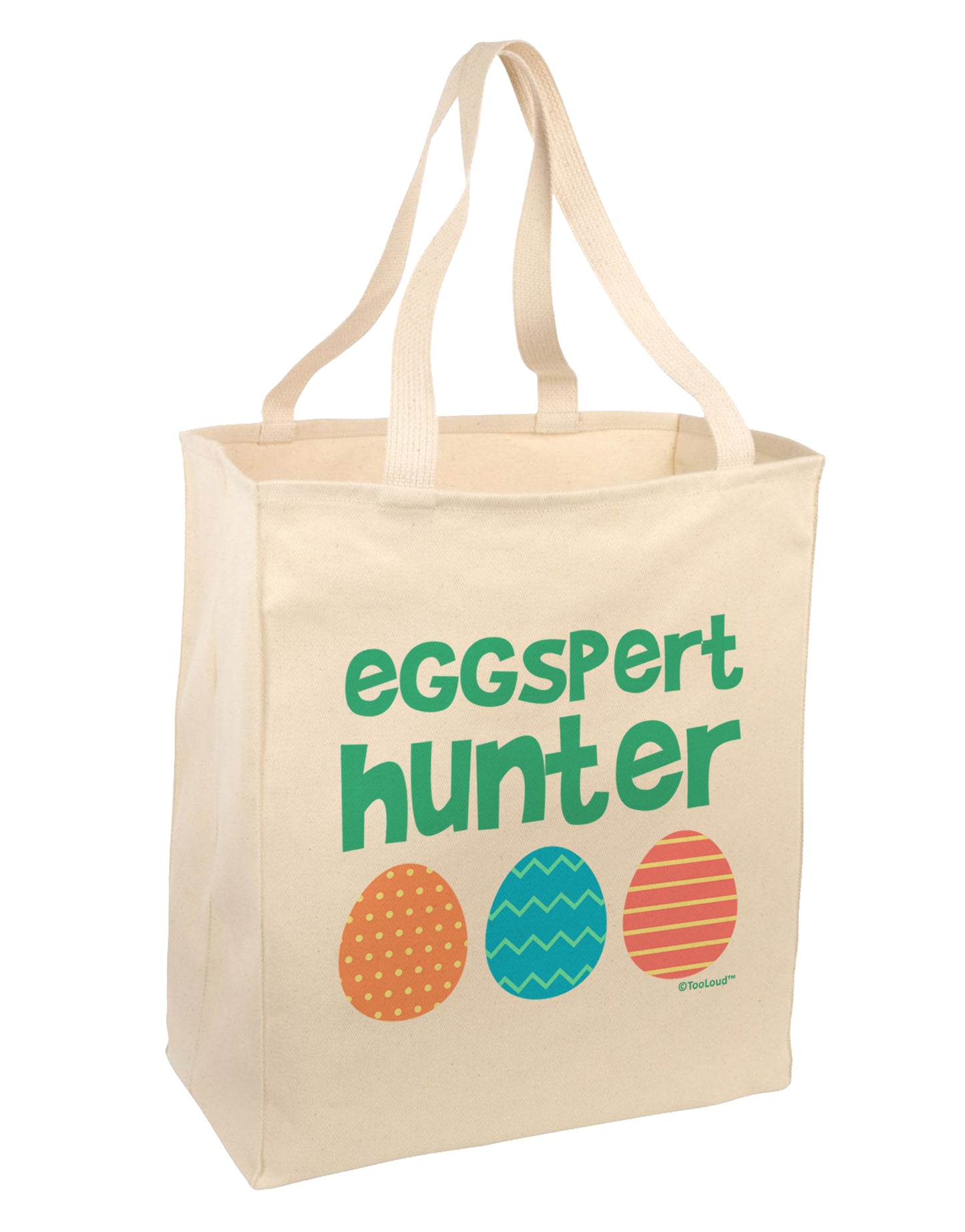 Eggspert Hunter - Easter - Green Large Grocery Tote Bag by TooLoud-Grocery Tote-TooLoud-Natural-Large-Davson Sales