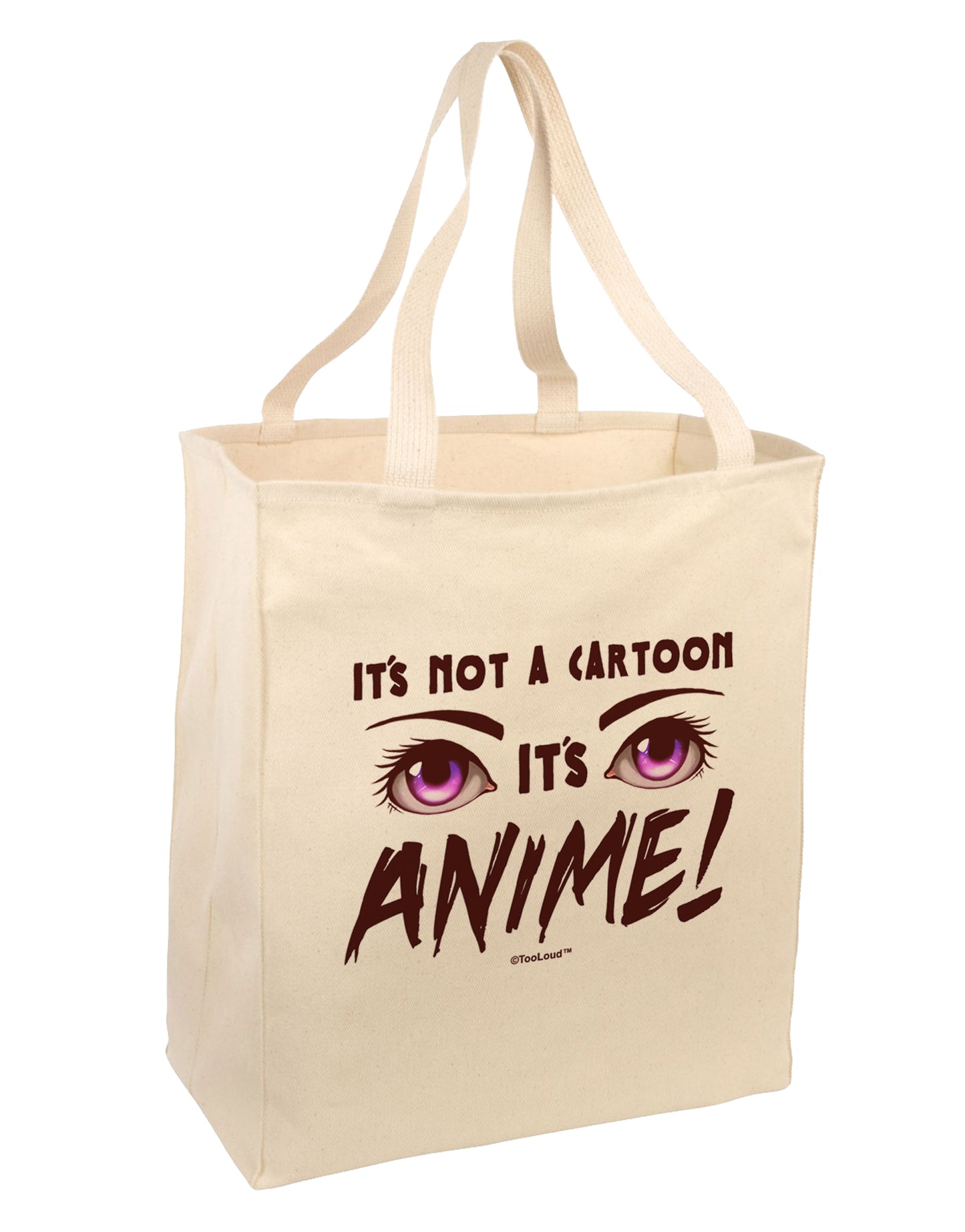 Not A Cartoon Eyes Magenta Large Grocery Tote Bag by TooLoud-Grocery Tote-TooLoud-Natural-Large-Davson Sales