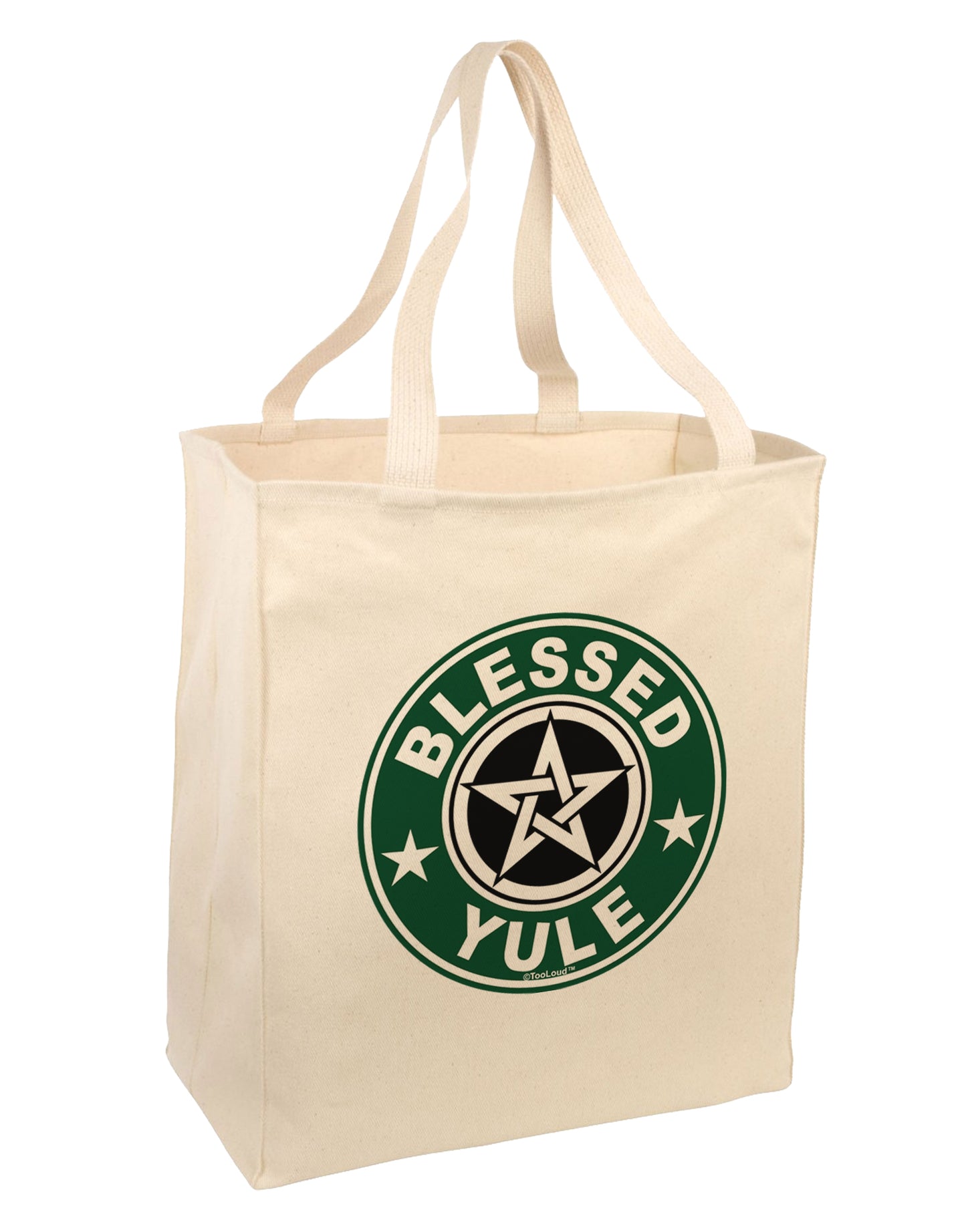Blessed Yule Emblem Large Grocery Tote Bag by TooLoud-TooLoud-Natural-Davson Sales