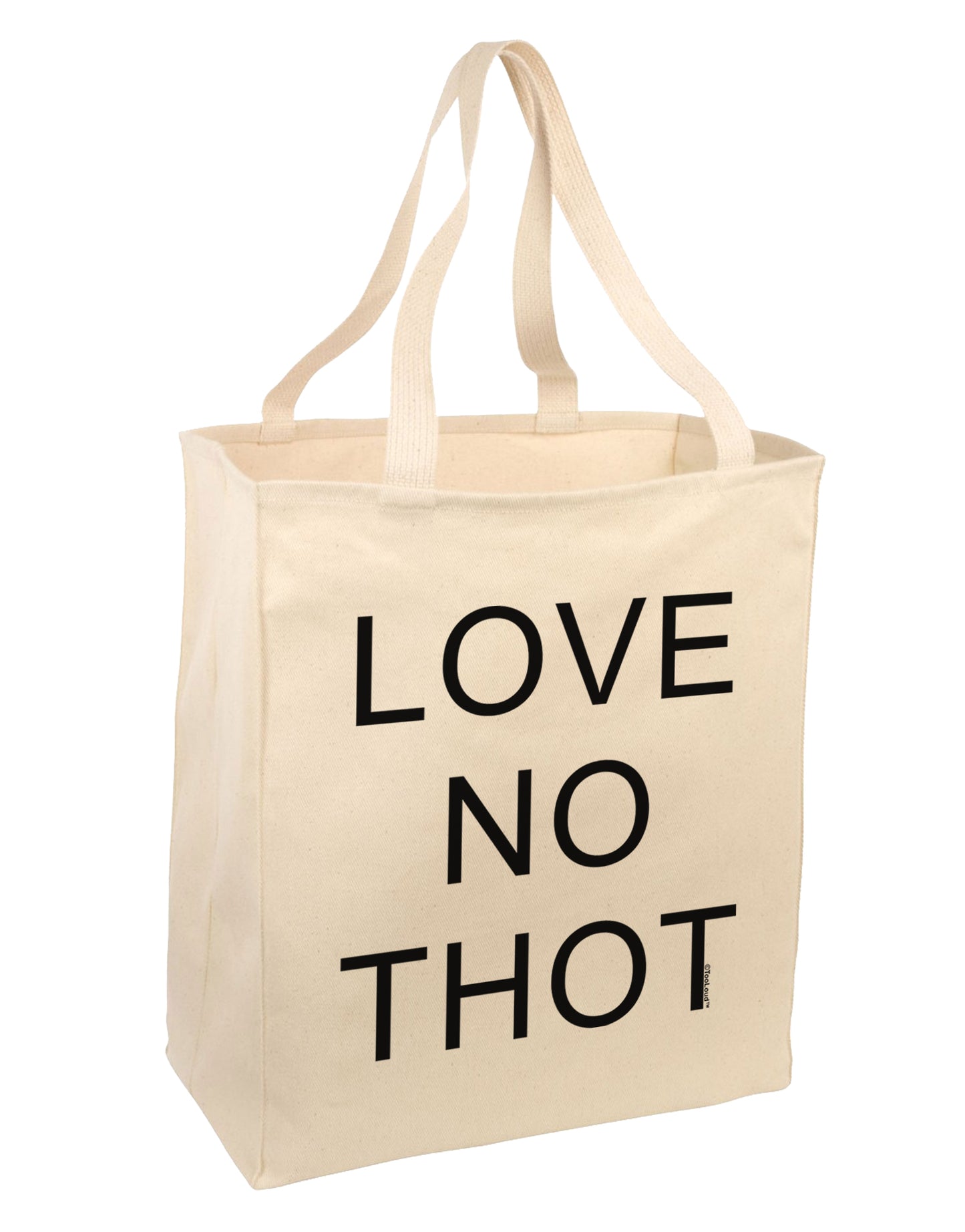 Love No Thot Large Grocery Tote Bag by TooLoud-Grocery Tote-TooLoud-Natural-Large-Davson Sales