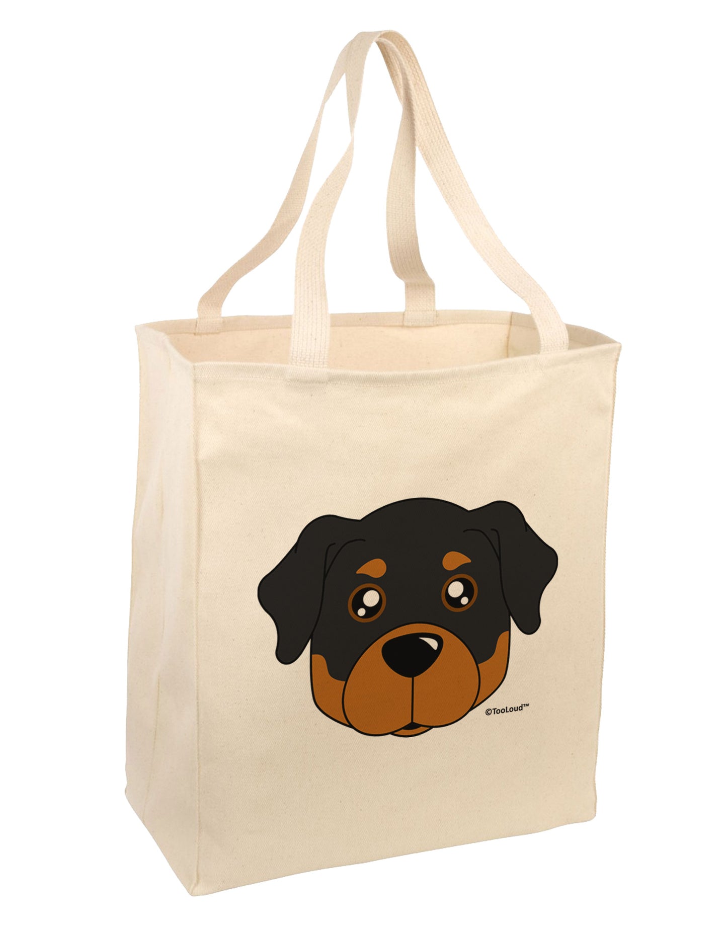 Cute Rottweiler Dog Large Grocery Tote Bag by TooLoud-Grocery Tote-TooLoud-Natural-Large-Davson Sales