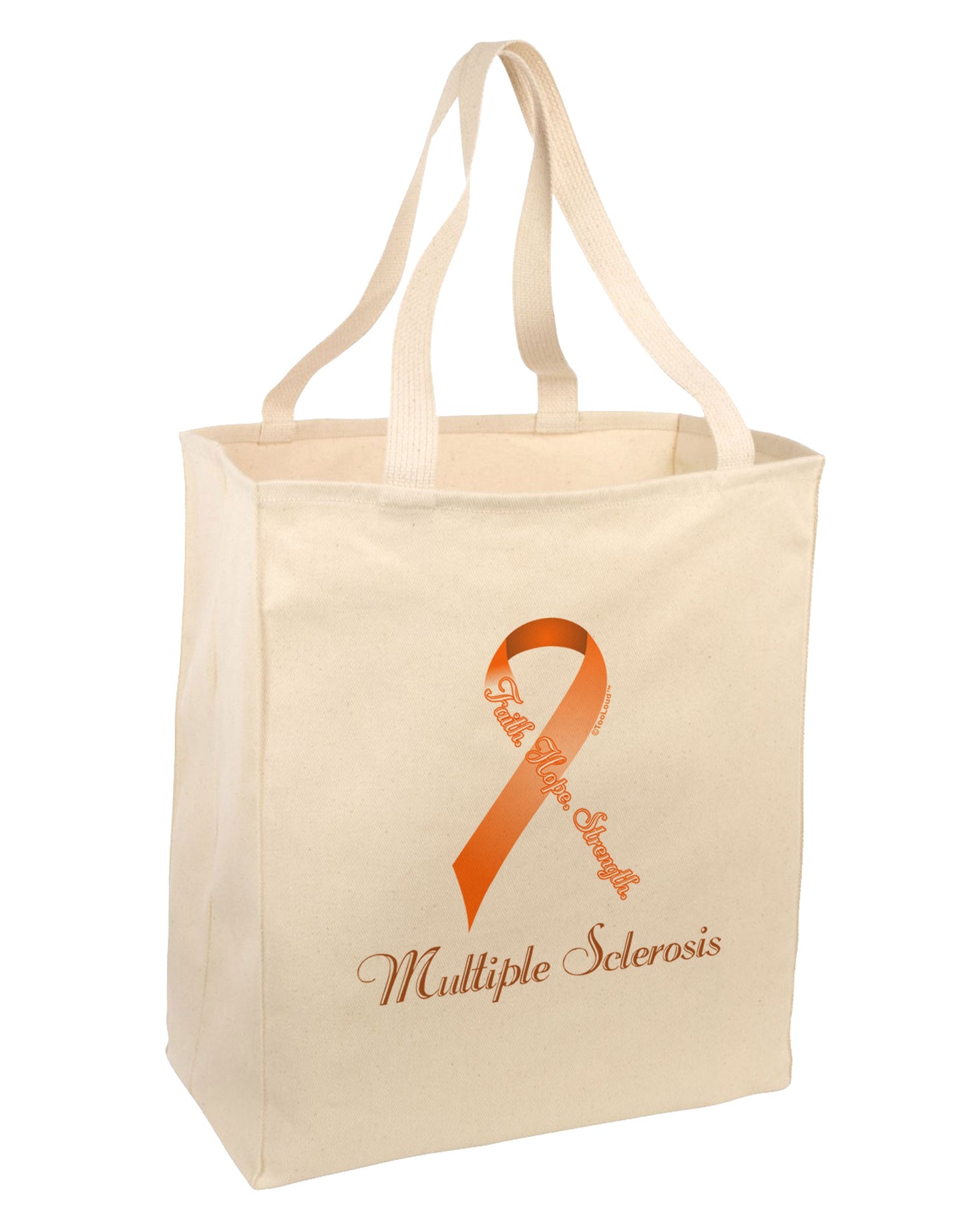 MS - Faith Hope Strength Large Grocery Tote Bag-Grocery Tote-TooLoud-Natural-Large-Davson Sales