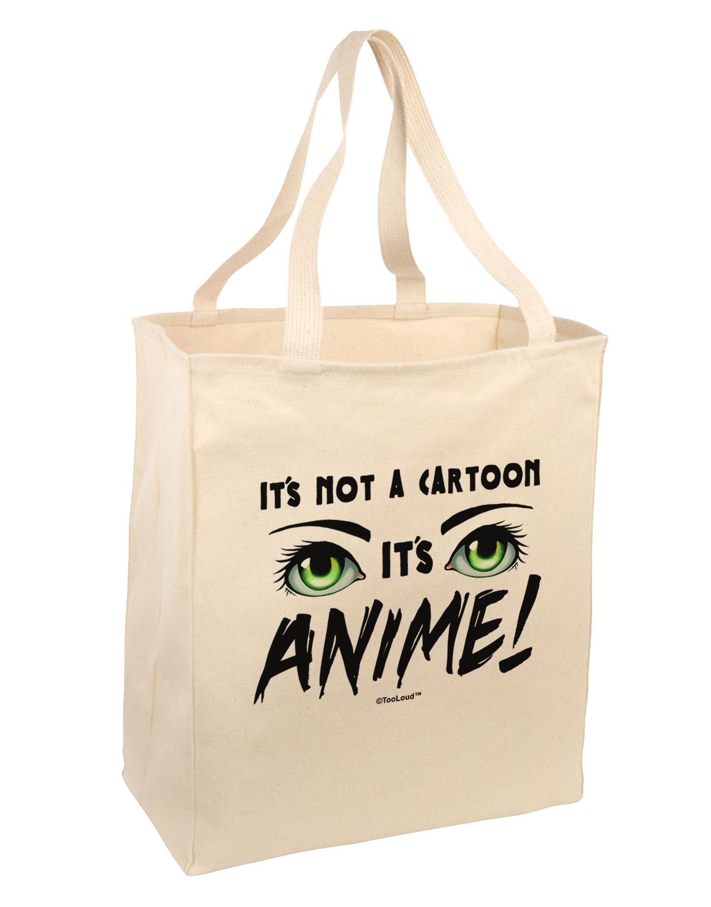 Not A Cartoon Eyes Green Large Grocery Tote Bag by TooLoud-Grocery Tote-TooLoud-Natural-Large-Davson Sales
