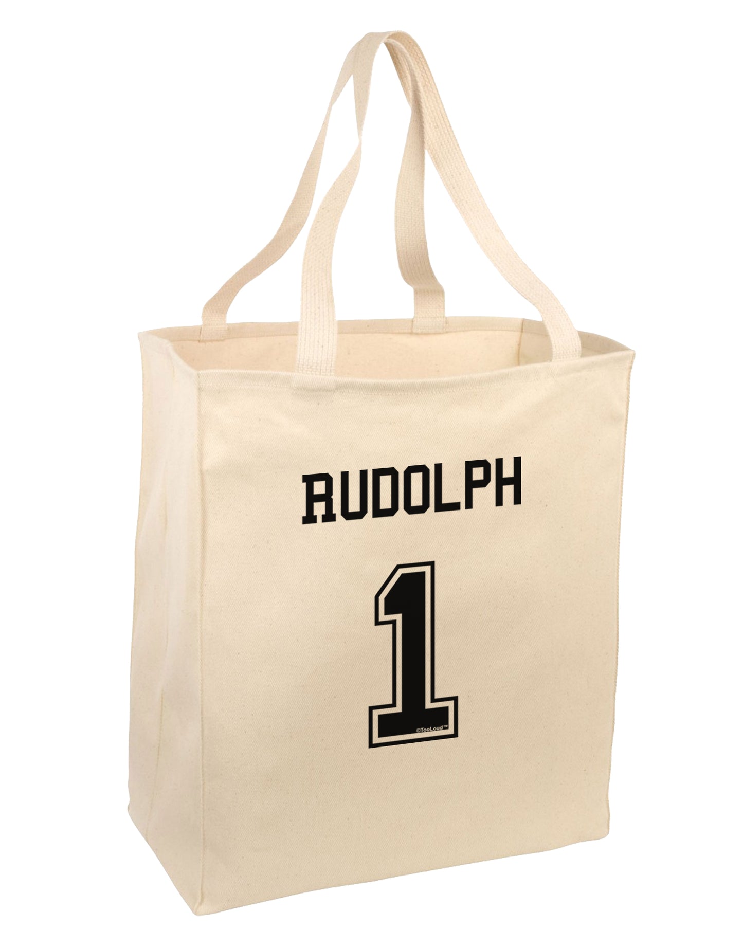 Reindeer Jersey - Rudolph 1 Large Grocery Tote Bag-Grocery Tote-TooLoud-Natural-Large-Davson Sales