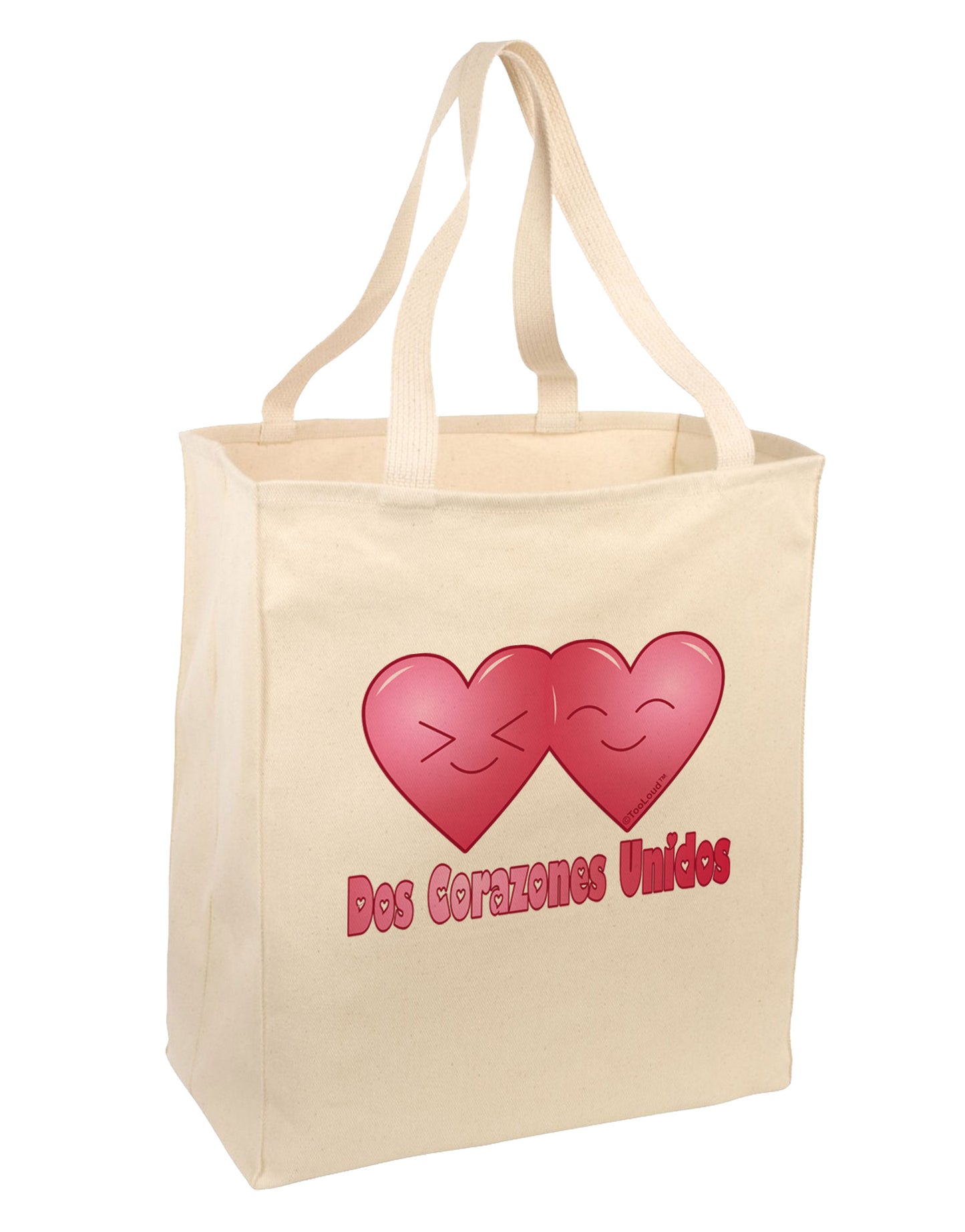 Dos Corazones Unidos Design Large Grocery Tote Bag by TooLoud-Grocery Tote-TooLoud-Natural-Large-Davson Sales