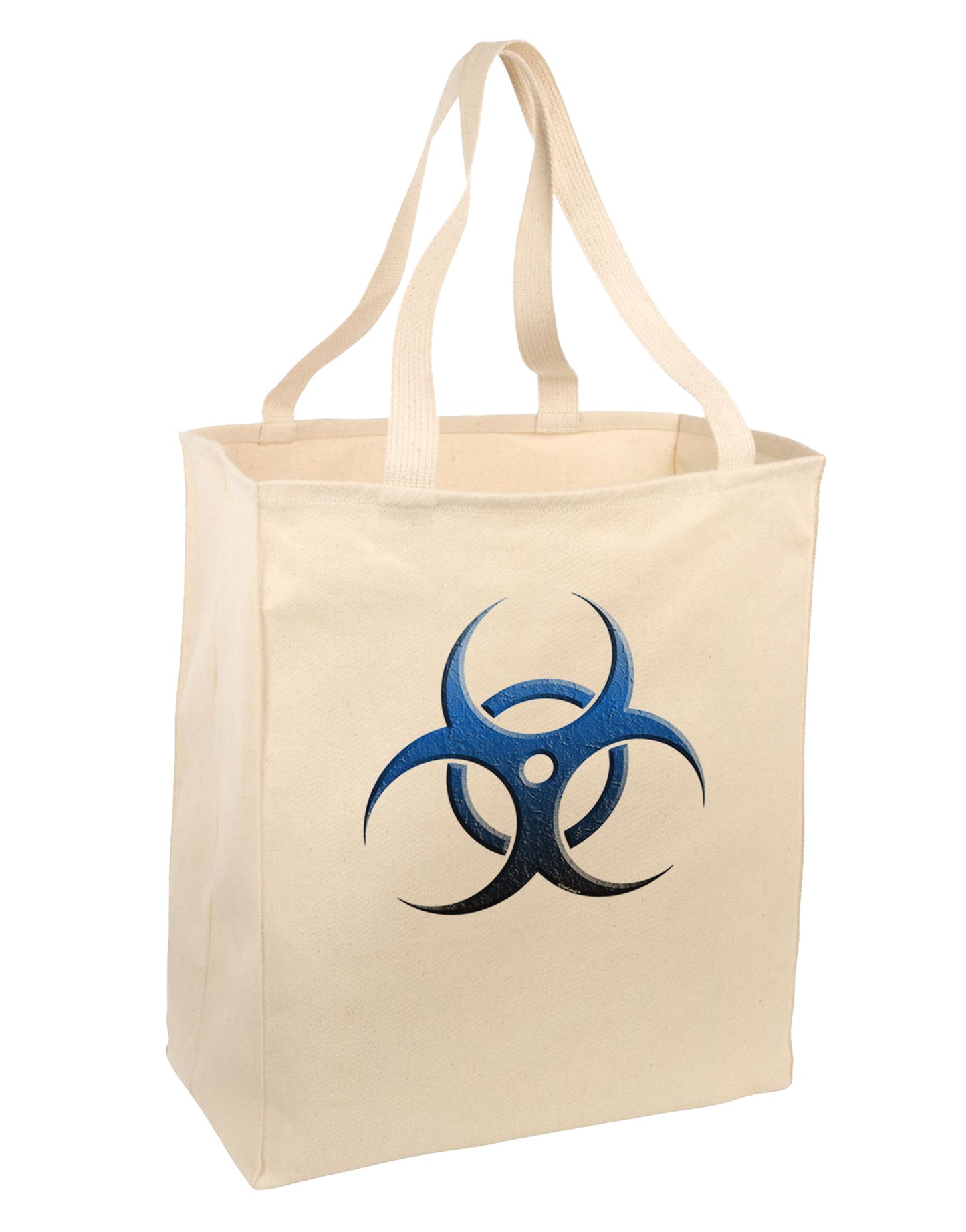 Biohazard Symbol Blue Stone - Apocalypse Large Grocery Tote Bag-Grocery Tote-TooLoud-Natural-Large-Davson Sales