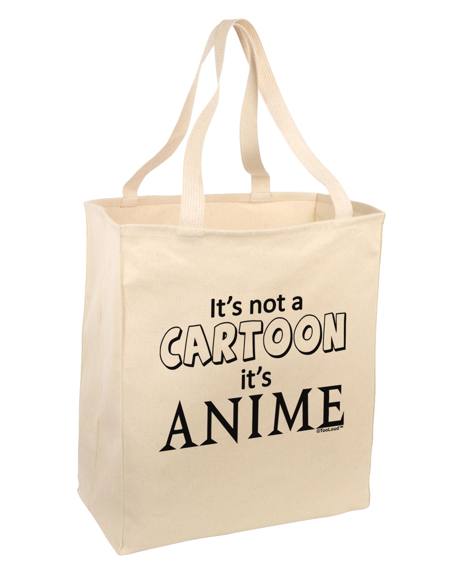Not A Cartoon Text Large Grocery Tote Bag by TooLoud-Grocery Tote-TooLoud-Natural-Large-Davson Sales