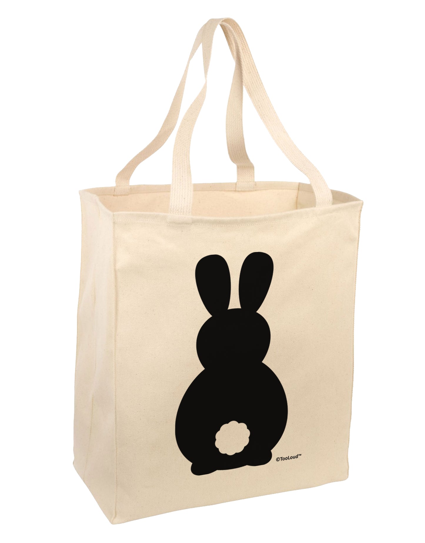 Cute Bunny Silhouette with Tail Large Grocery Tote Bag by TooLoud-Grocery Tote-TooLoud-Natural-Large-Davson Sales