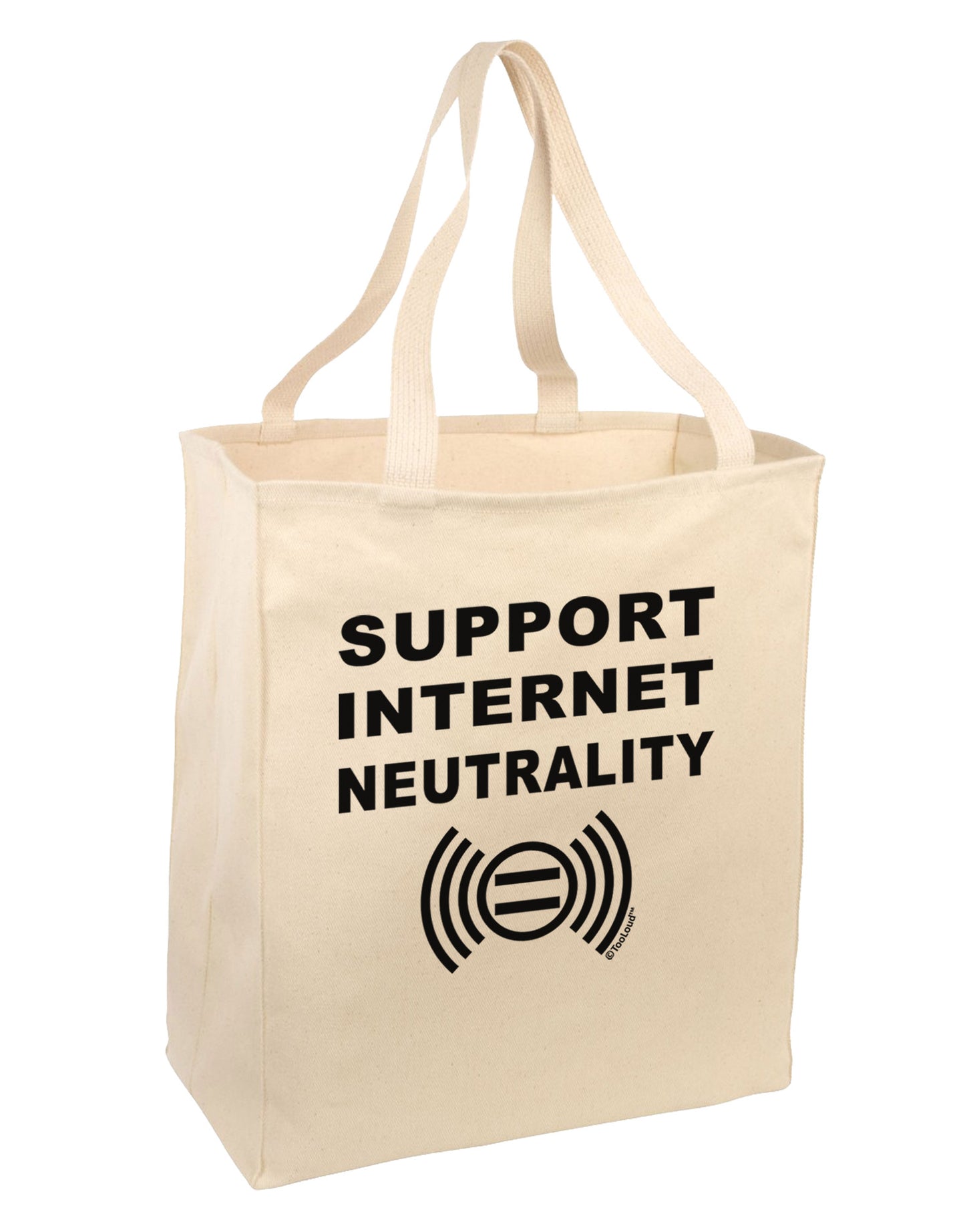 Support Internet Neutrality Large Grocery Tote Bag-Grocery Tote-TooLoud-Natural-Large-Davson Sales