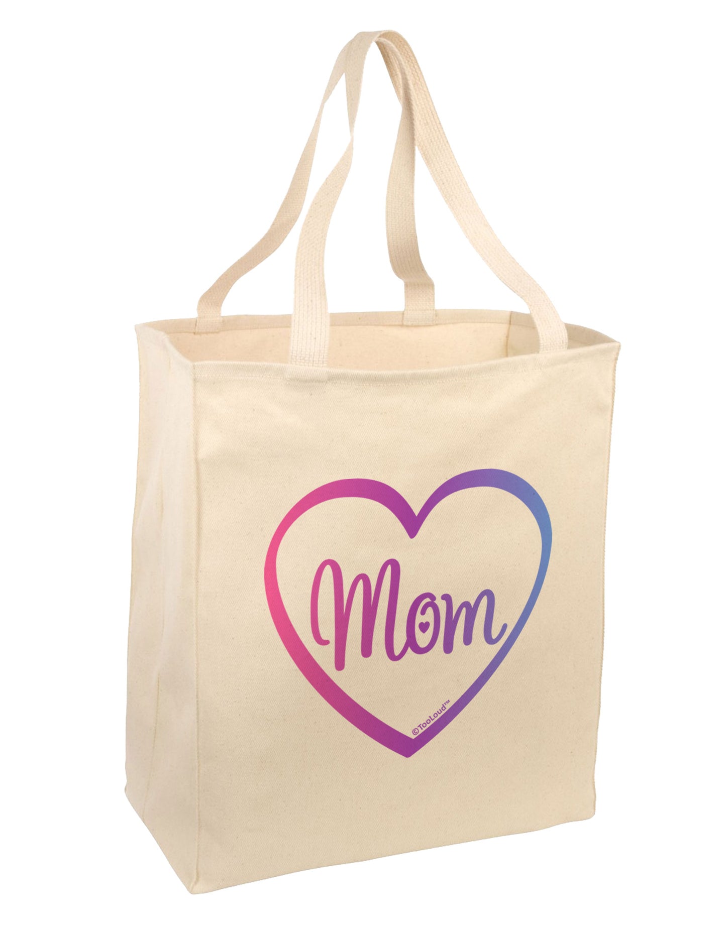 Mom Heart Design - Gradient Colors Large Grocery Tote Bag by TooLoud-Grocery Tote-TooLoud-Natural-Large-Davson Sales