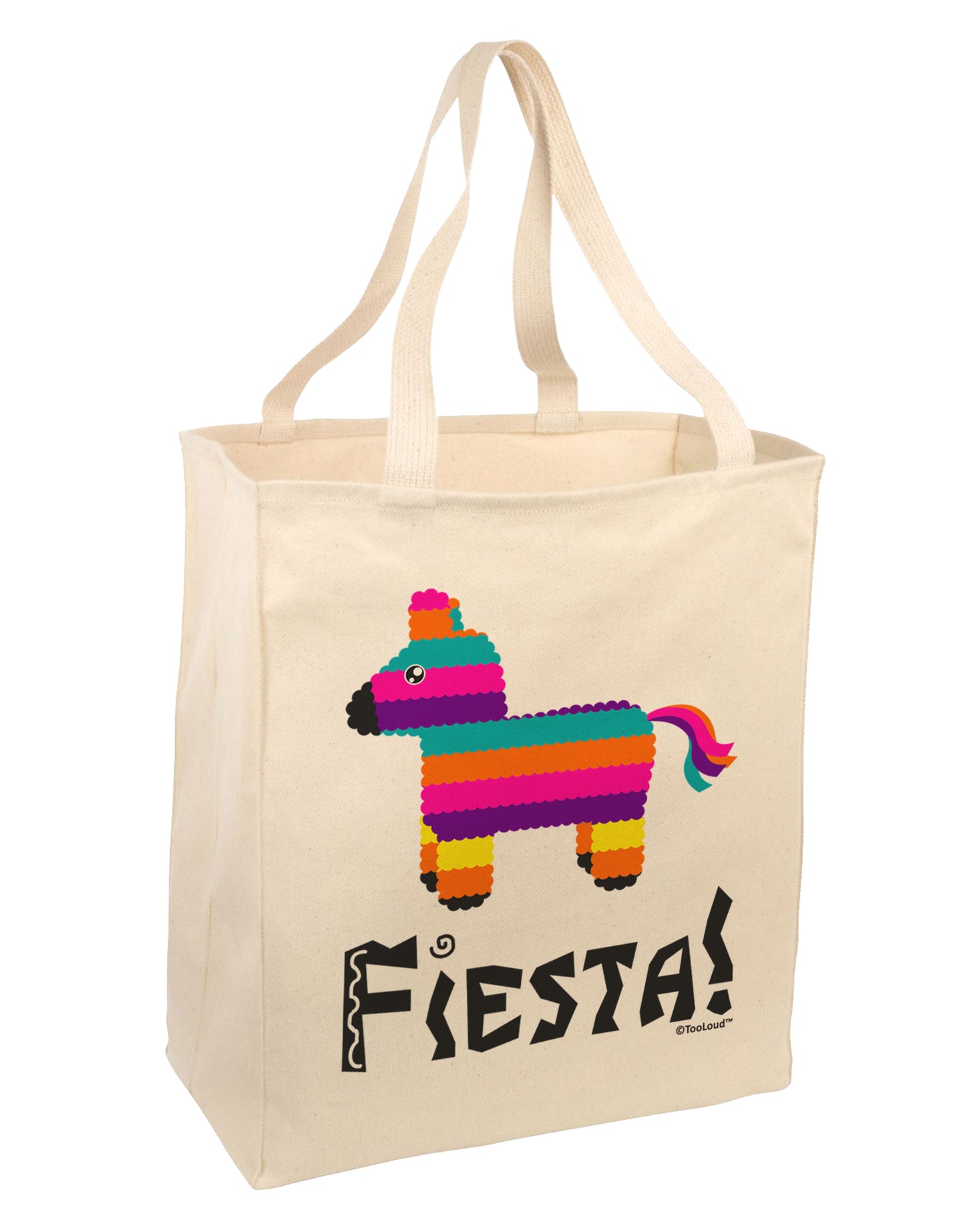 Colorful Pinata Design - Fiesta Large Grocery Tote Bag by TooLoud-Grocery Tote-TooLoud-Natural-Large-Davson Sales