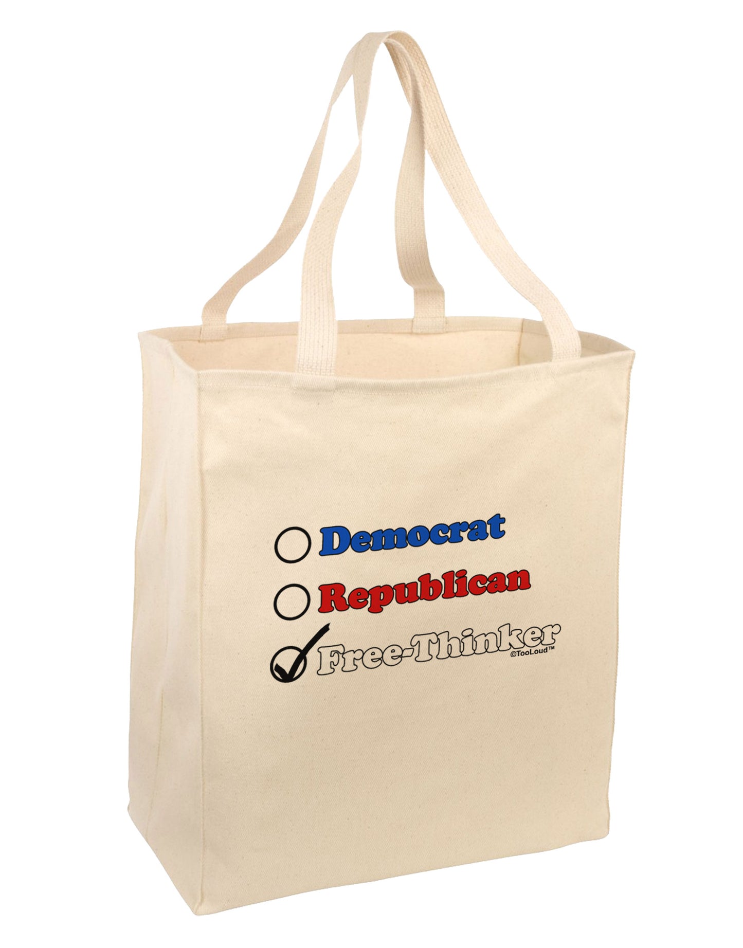 Free Thinker Checklist Large Grocery Tote Bag-Grocery Tote-TooLoud-Natural-Large-Davson Sales