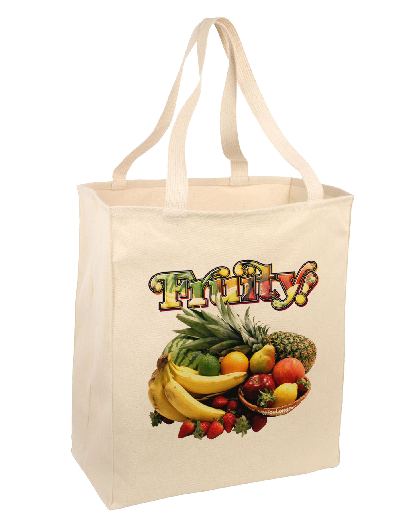 Fruity Fruit Basket 2 Large Grocery Tote Bag-Grocery Tote-TooLoud-Natural-Large-Davson Sales
