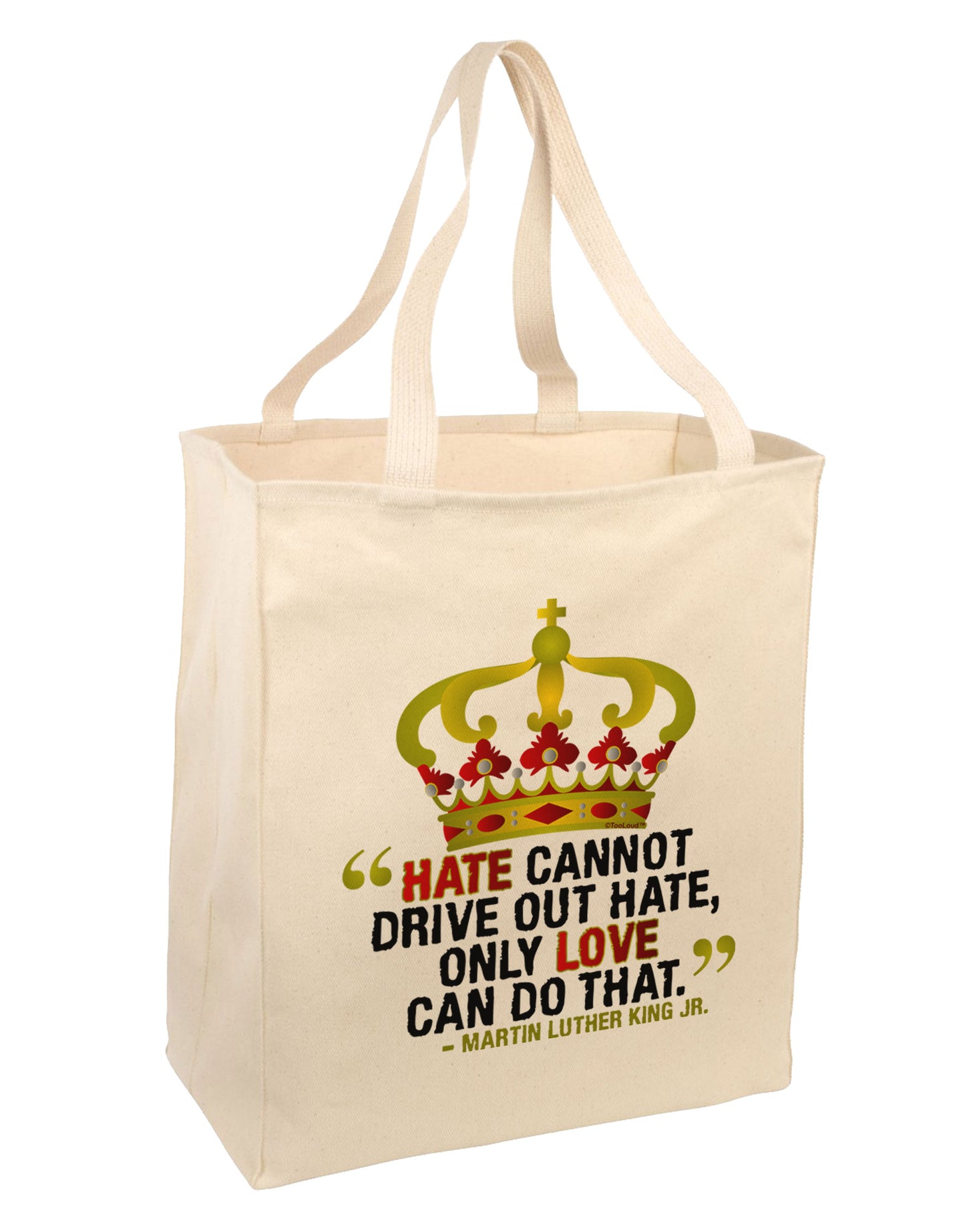MLK - Only Love Quote Large Grocery Tote Bag-Grocery Tote-TooLoud-Natural-Large-Davson Sales