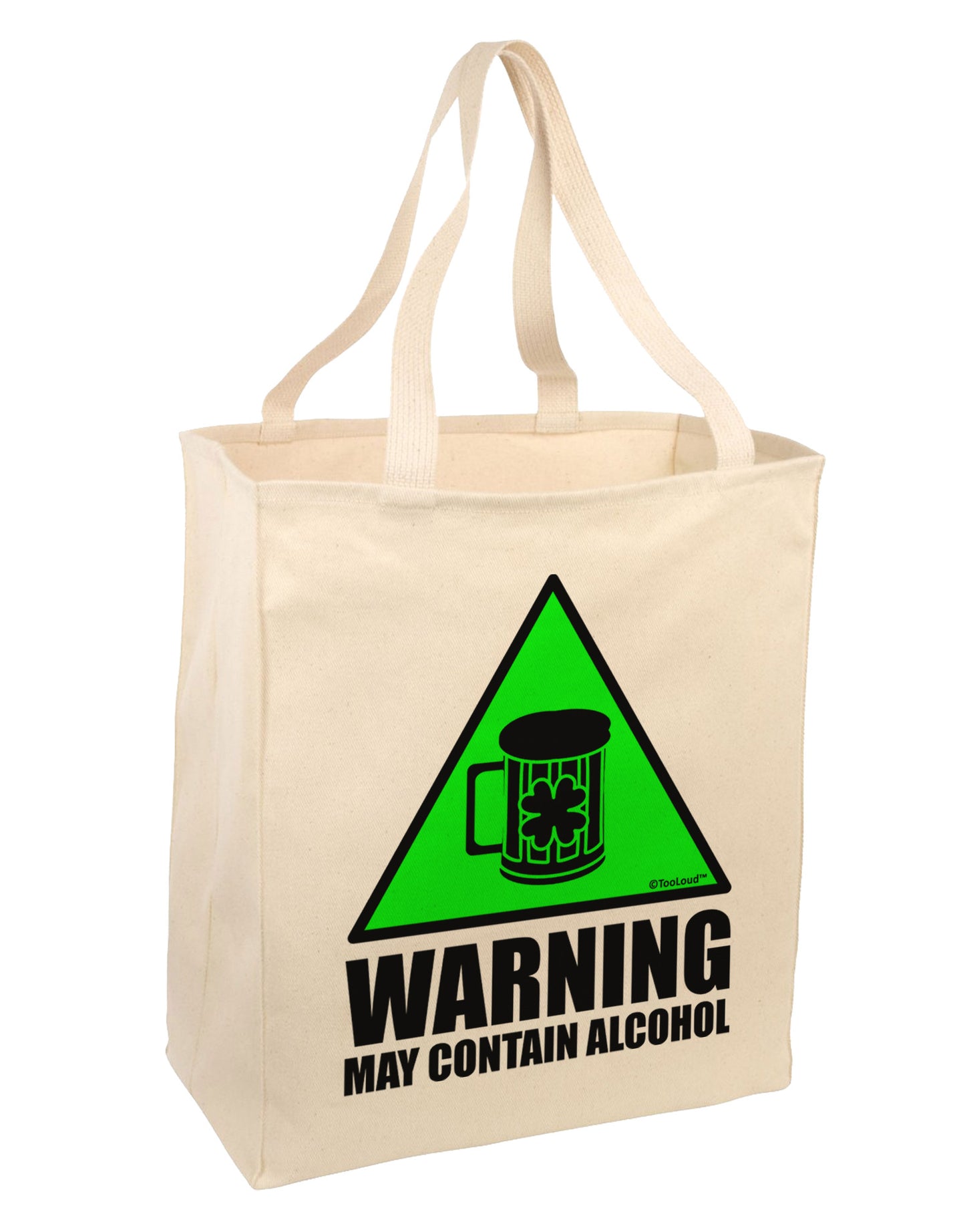 Warning May Contain Alcohol Large Grocery Tote Bag by TooLoud-Grocery Tote-TooLoud-Natural-Large-Davson Sales