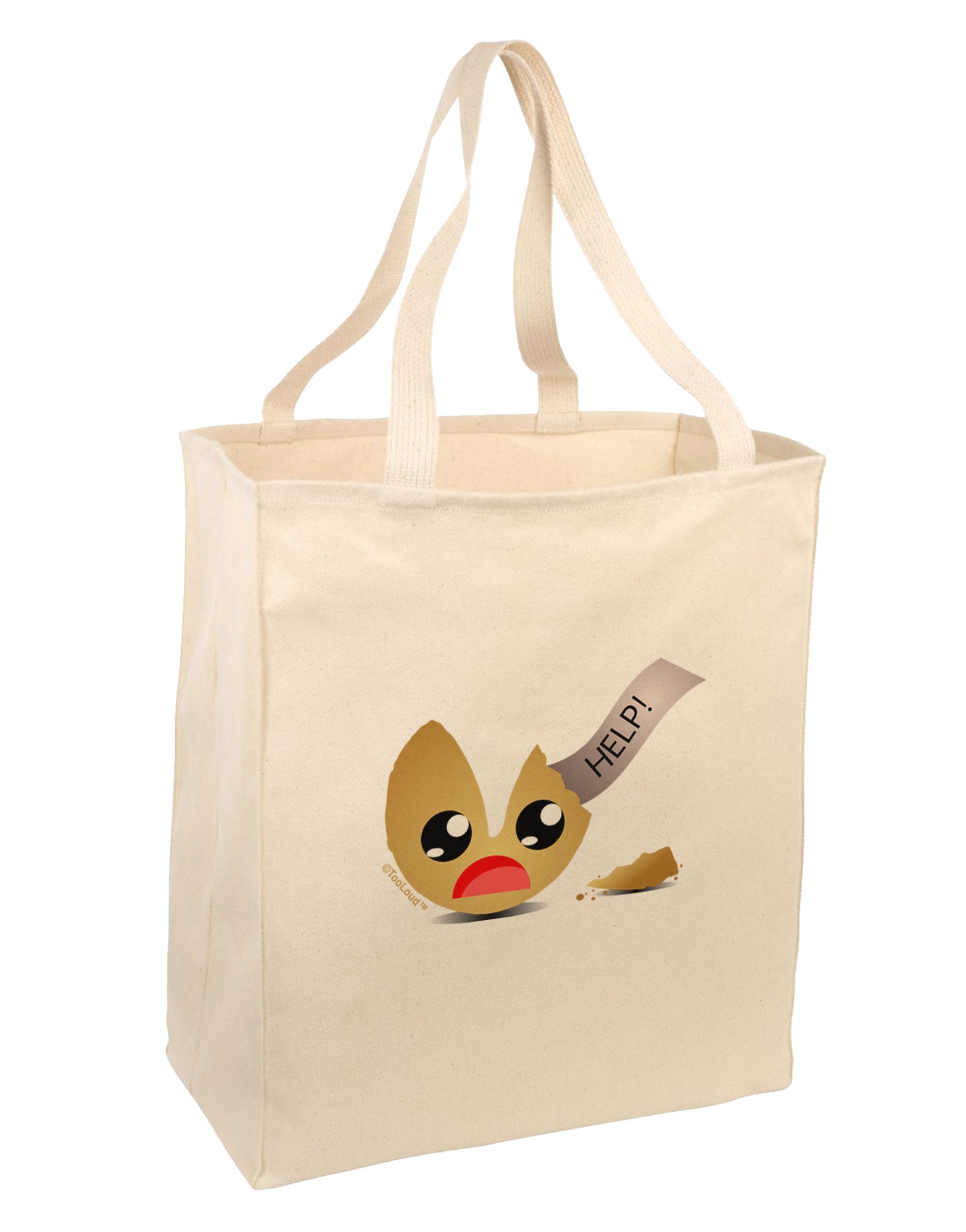 Dismembered Fortune Cookie Large Grocery Tote Bag-Grocery Tote-TooLoud-Natural-Large-Davson Sales
