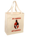 Be a Warrior Not a Worrier Large Grocery Tote Bag-Natural by TooLoud-TooLoud-Natural-large-Davson Sales