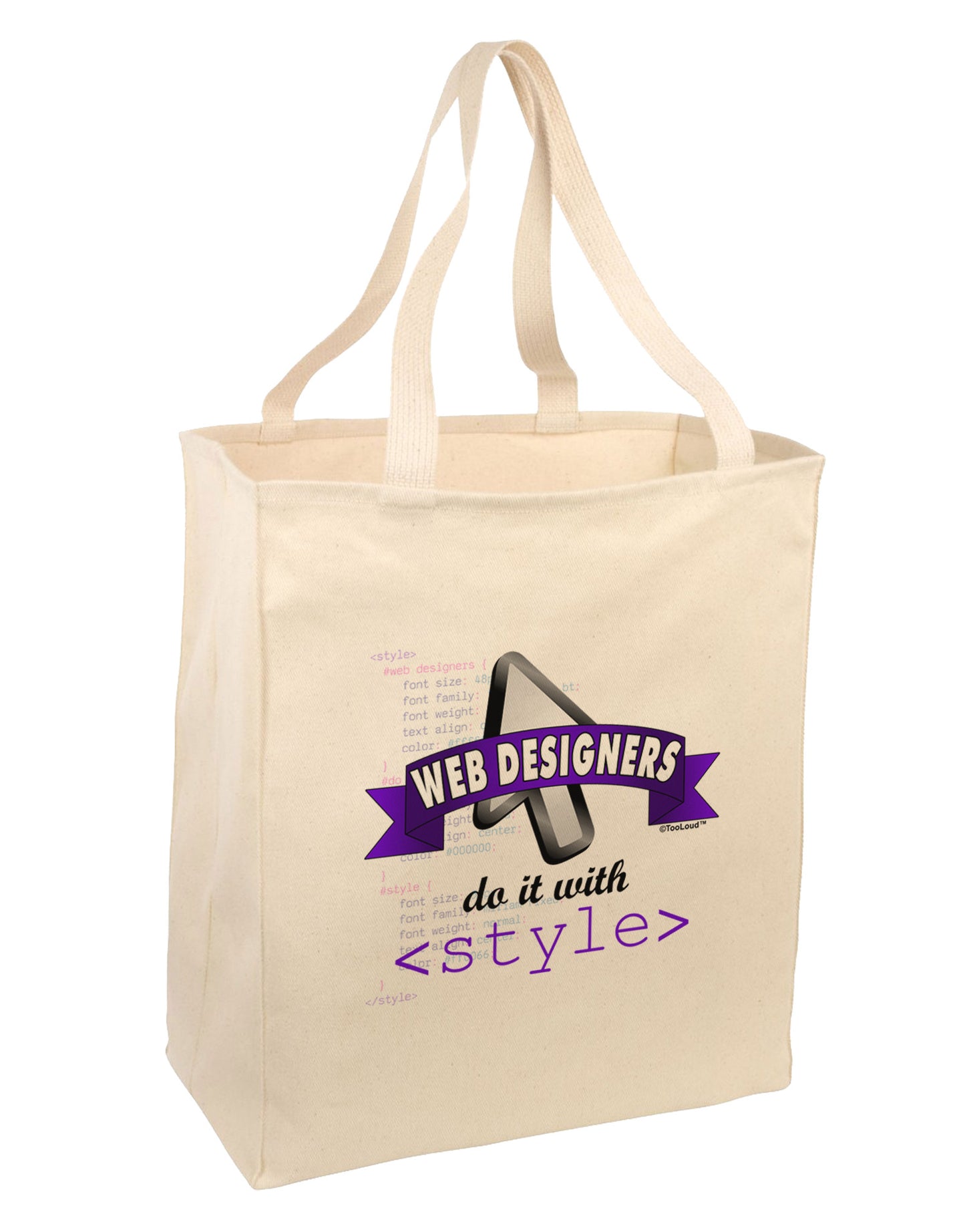 Web Designers - Style Large Grocery Tote Bag-Grocery Tote-TooLoud-Natural-Large-Davson Sales