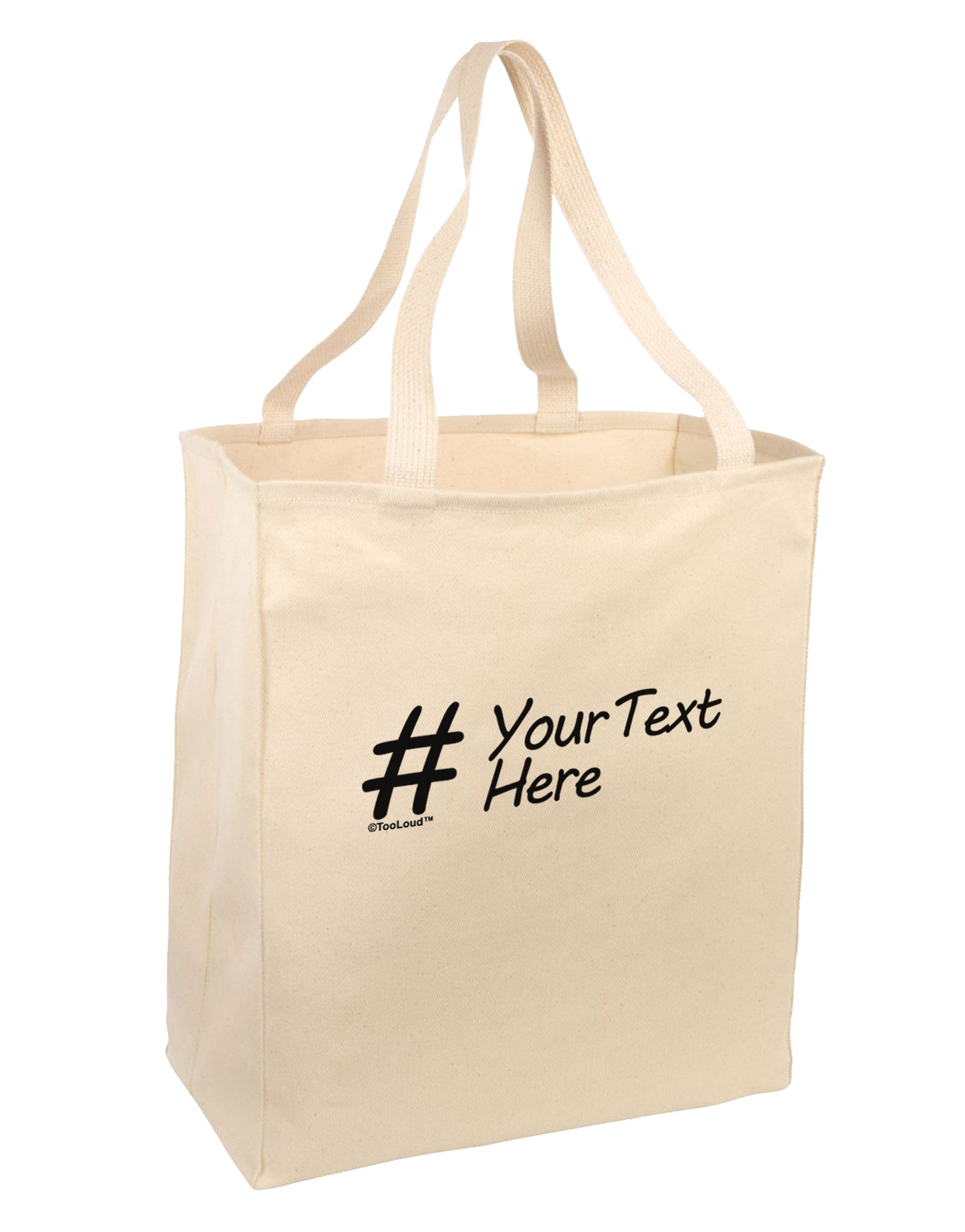 Personalized Hashtag Large Grocery Tote Bag by TooLoud-Grocery Tote-TooLoud-Natural-Large-Davson Sales